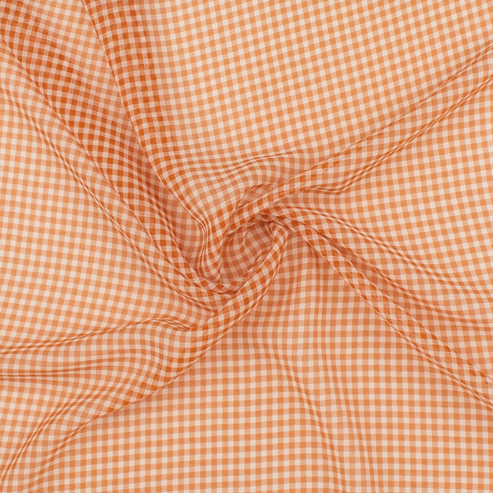 Crepe Chiffon - DAISY - Small Checks - Brown - Image 2