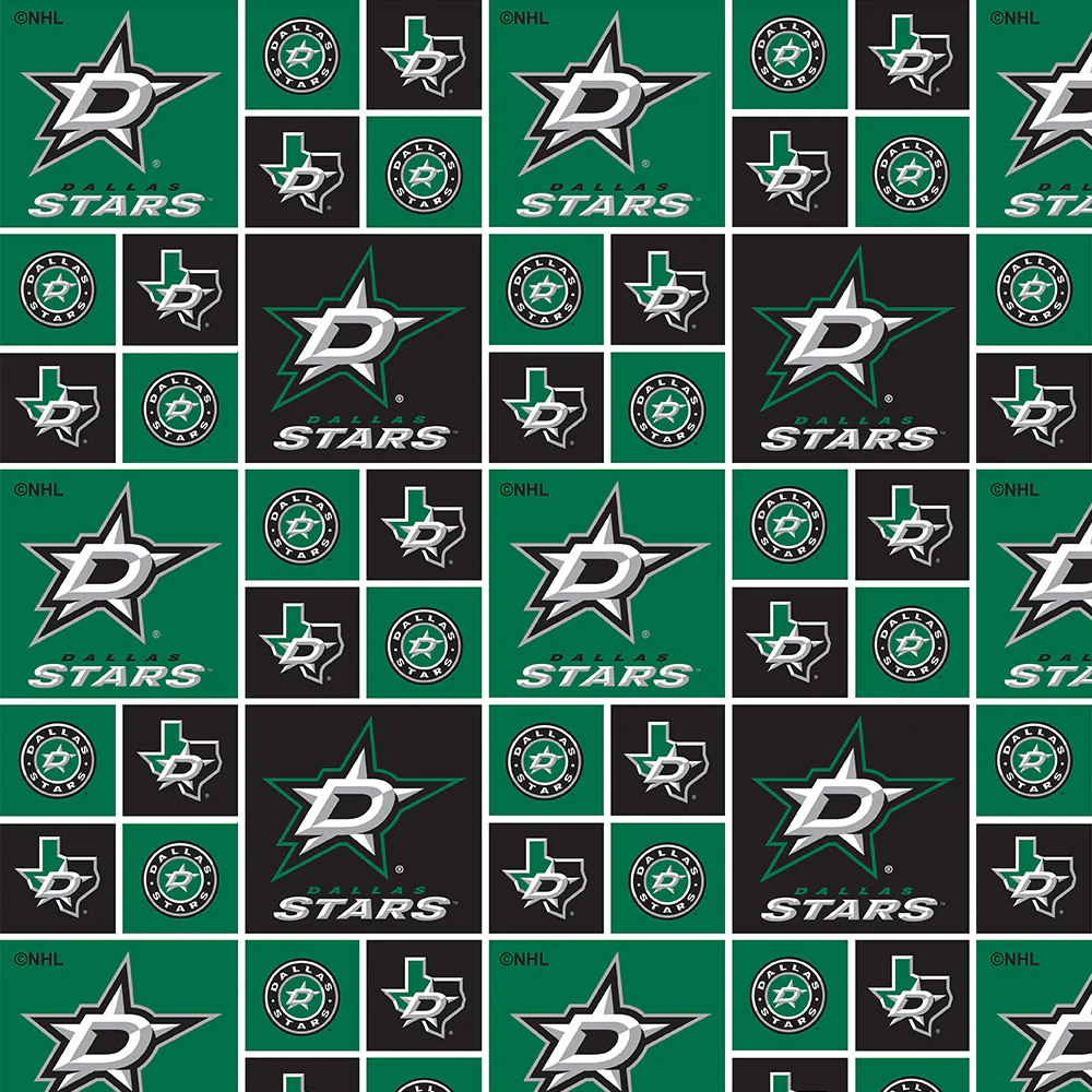 Dallas Stars - NHL Cotton Print - Squares