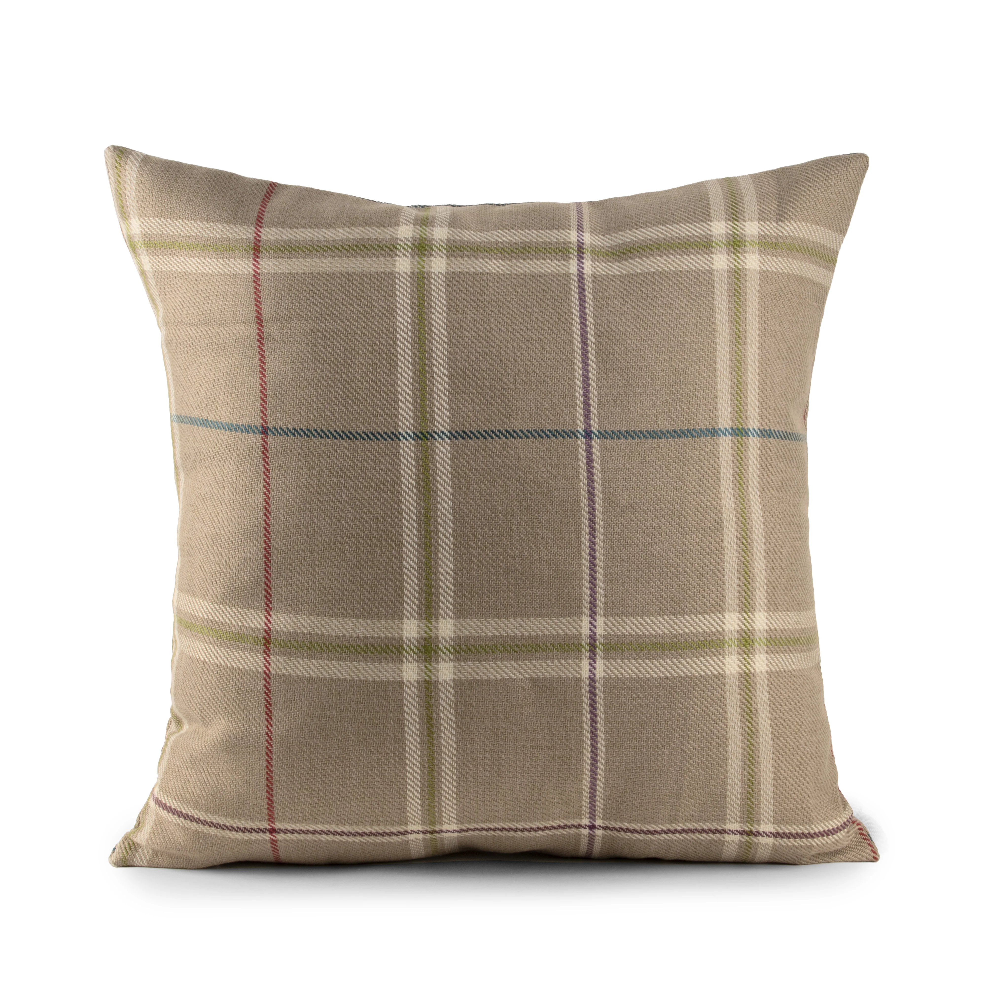 Decorative cushion cover - Check - Green - 18 x 18''