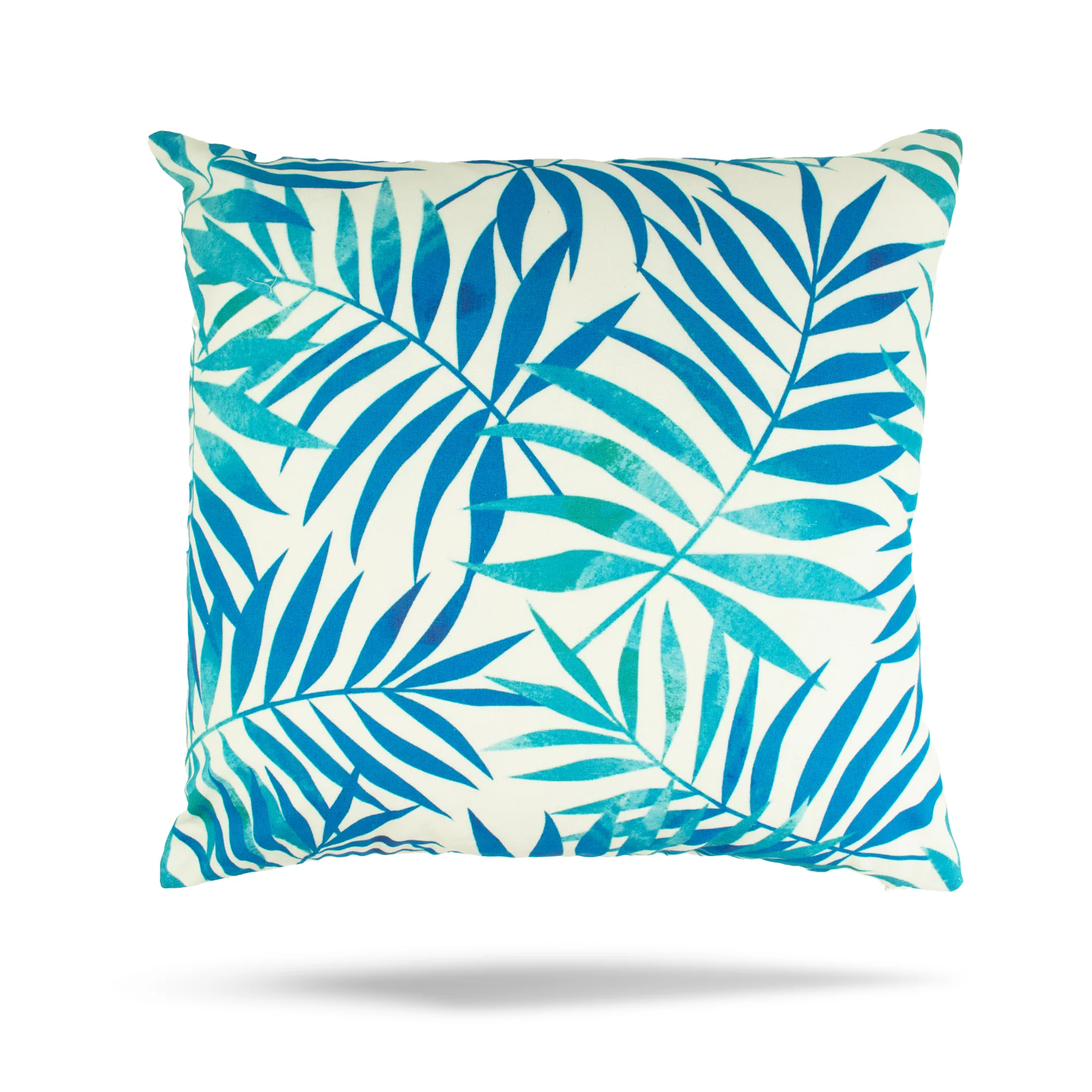 Decorative cushion cover - Leafy - Blue - 18 x 18''
