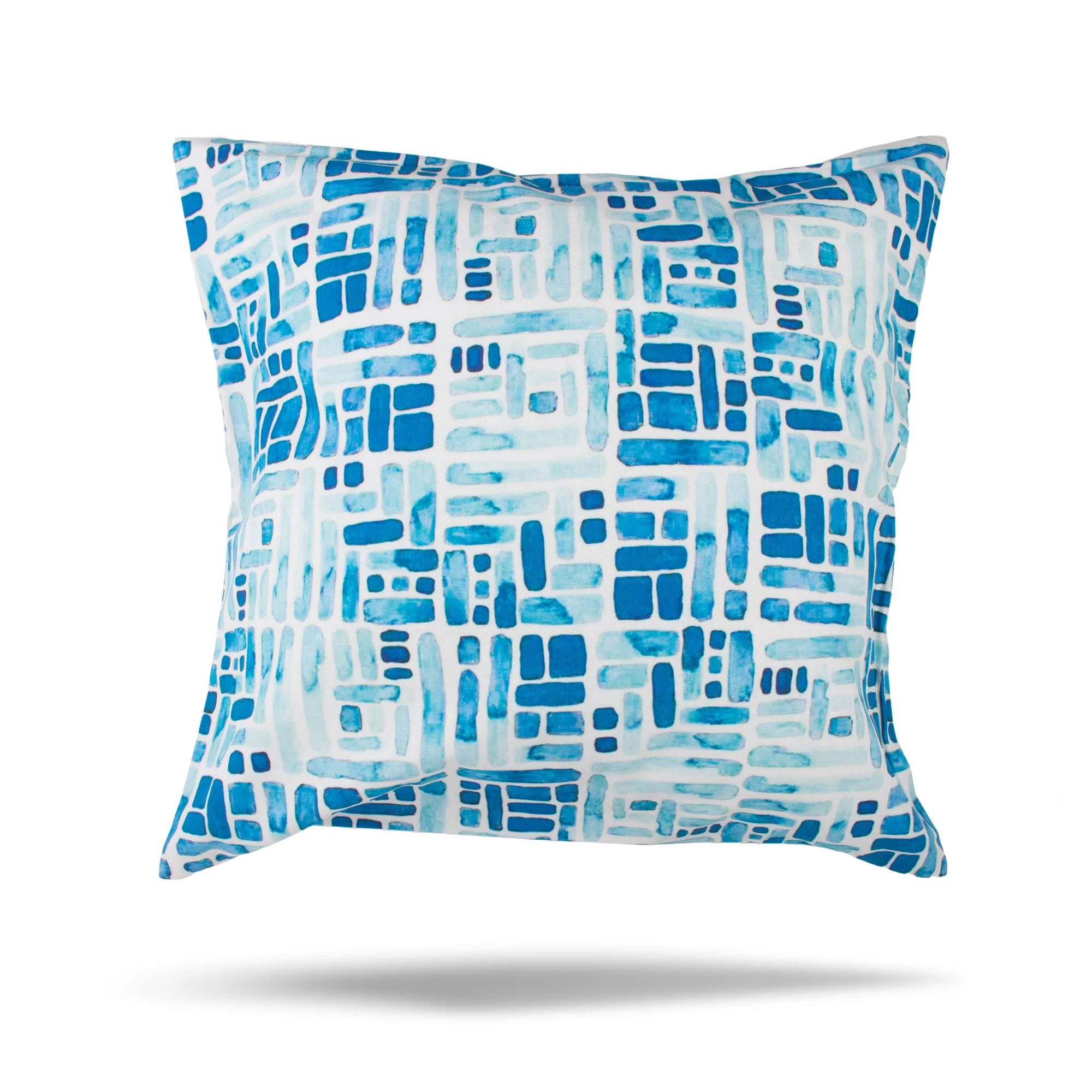 Decorative cushion cover - Maze - Blue - 18 x 18''
