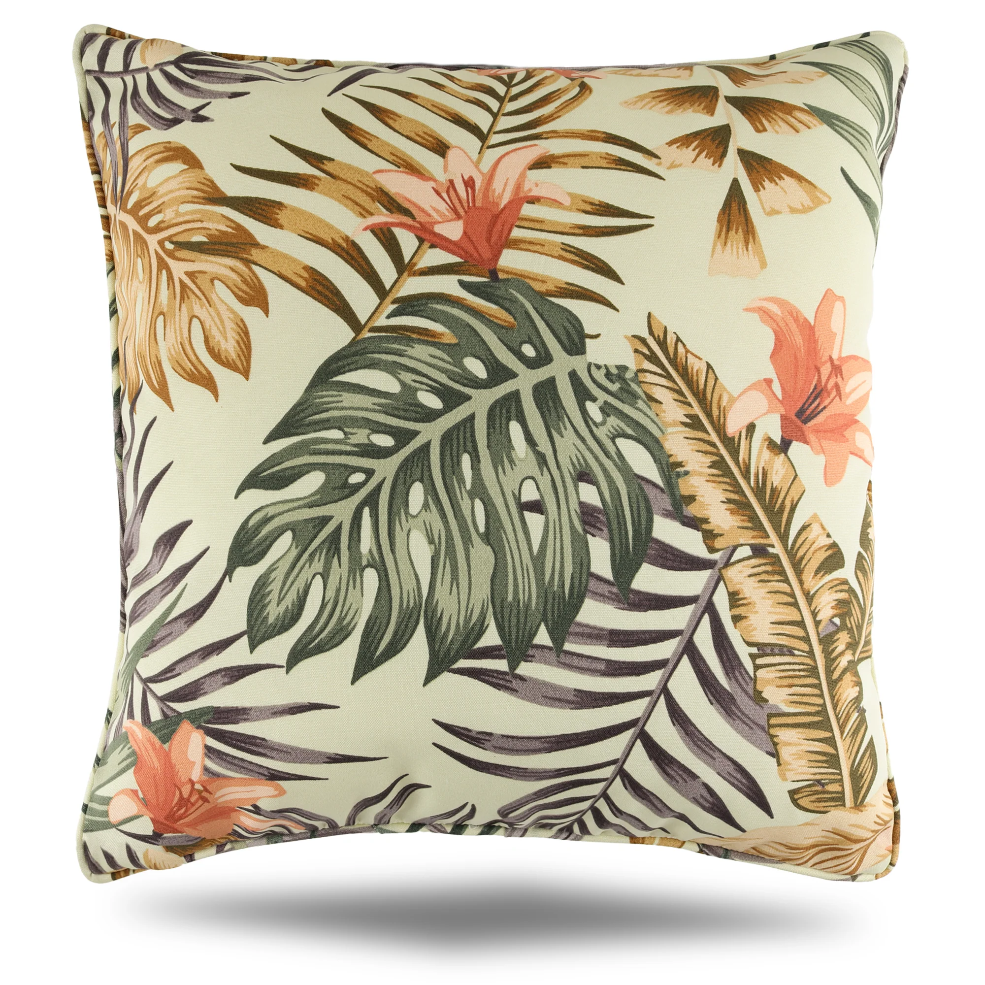 Decorative Outdoor Cushion Cover - Botanica - Floral - Butter - 20 x 20 in