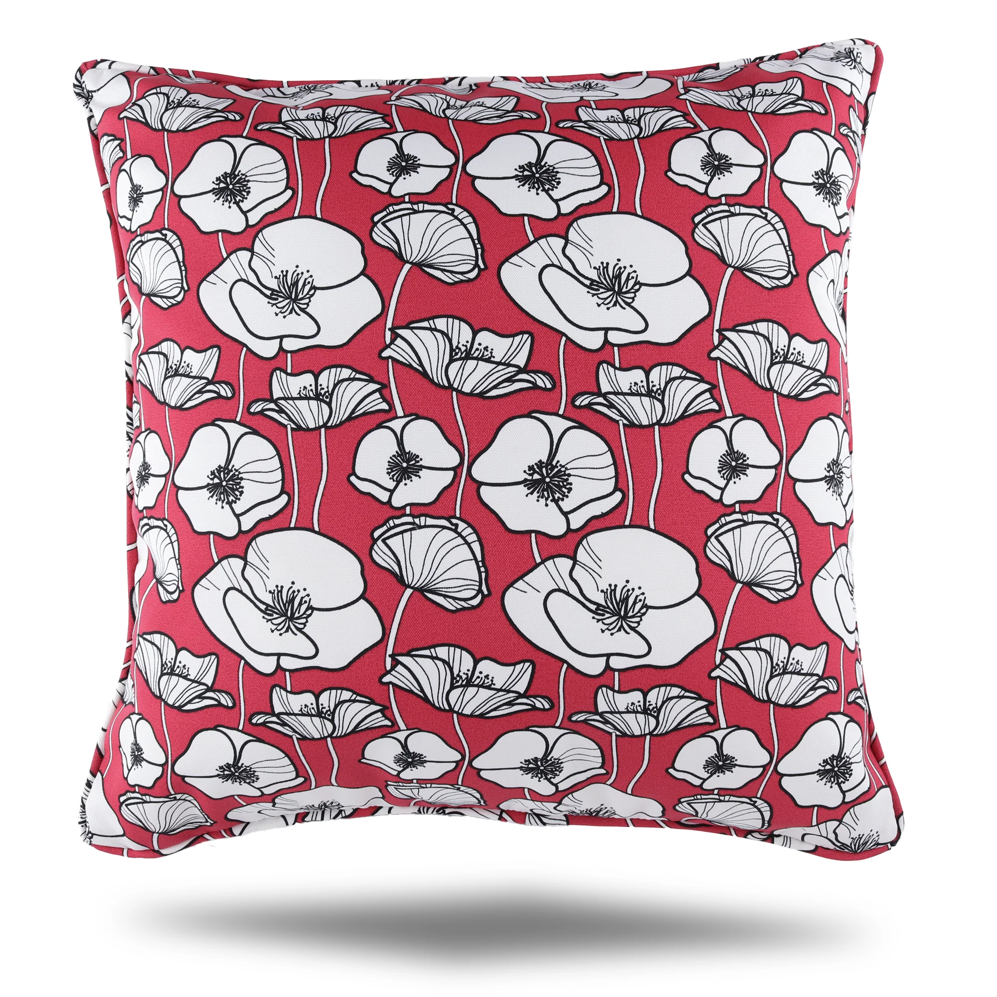 Decorative Outdoor Cushion Cover - Botanica - Poppy - Red - 20 x 20 in