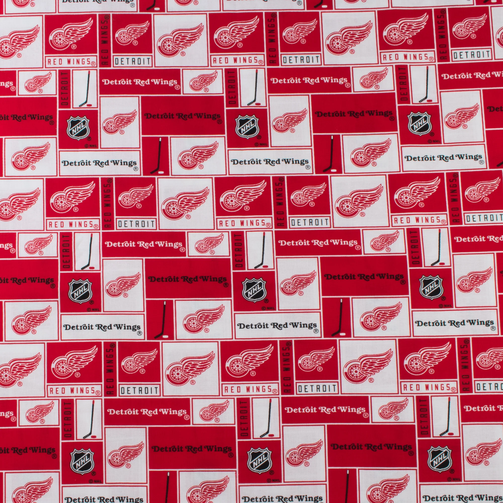 Detroit Red Wings - NHL Cotton Print - Logo - Red 2