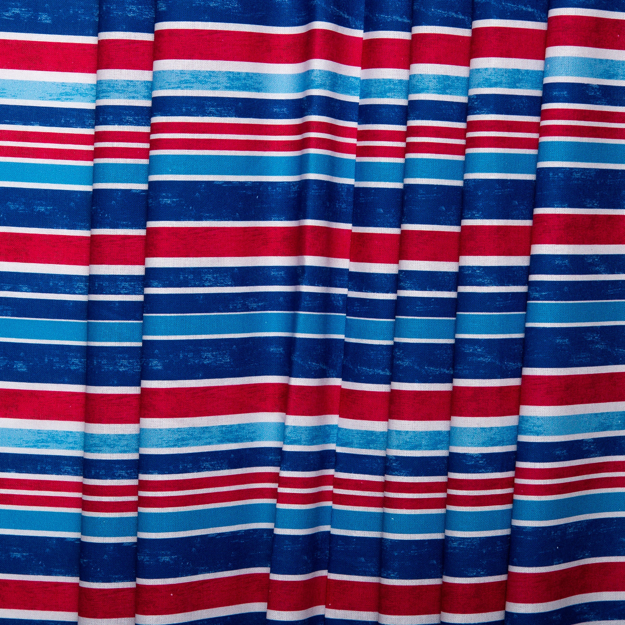 Digital Cotton Print - SEA LIFE - Stripes - Red / Blue - Image 4