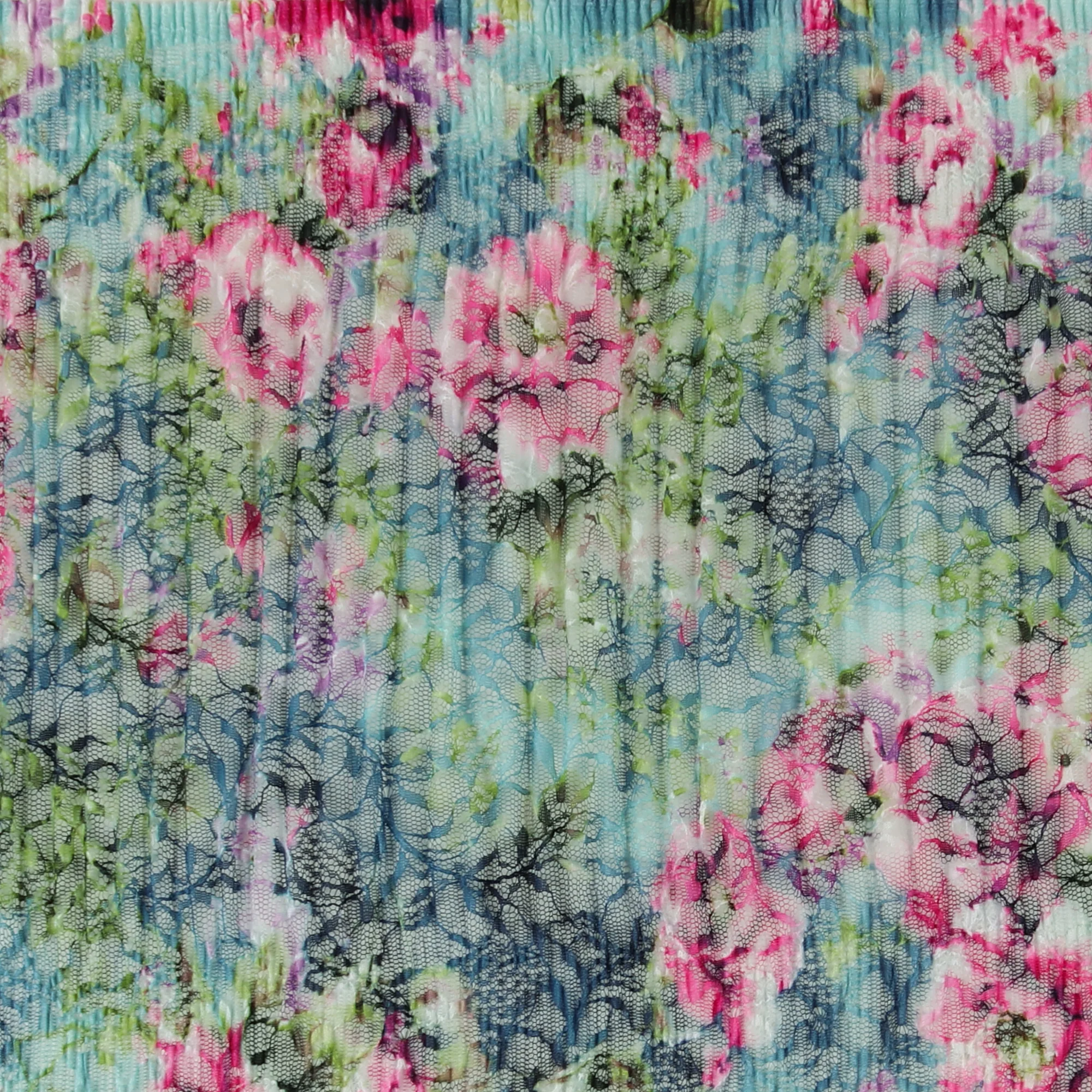 Digital Pleated Lace - AZALEA - 004 - Blue