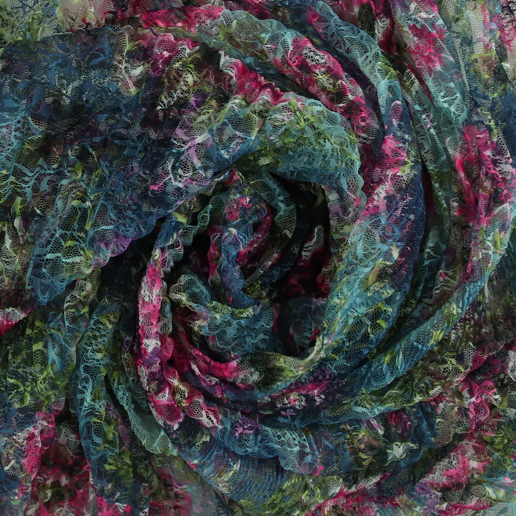 Digital Pleated Lace - AZALEA - 004 - Blue - Image 2