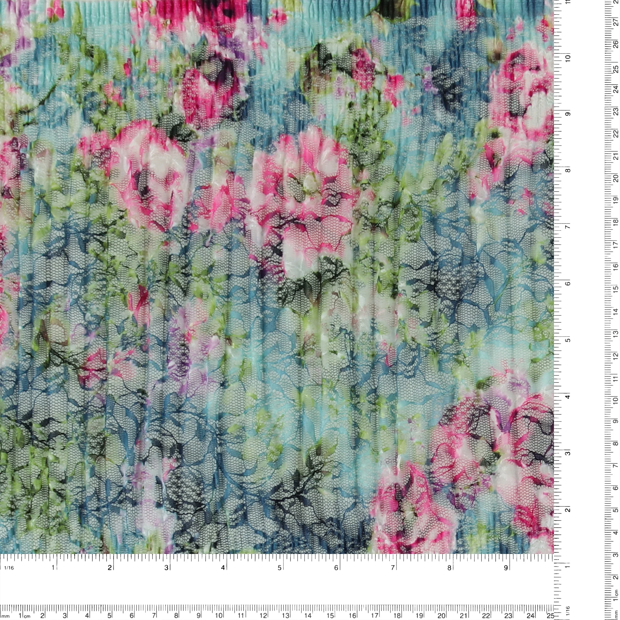 Digital Pleated Lace - AZALEA - 004 - Blue - Image 3