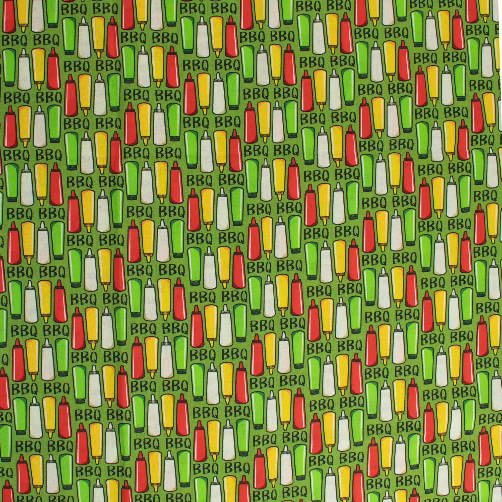 Digital Printed Cotton - BACKYARD BBQ - 005 - Green