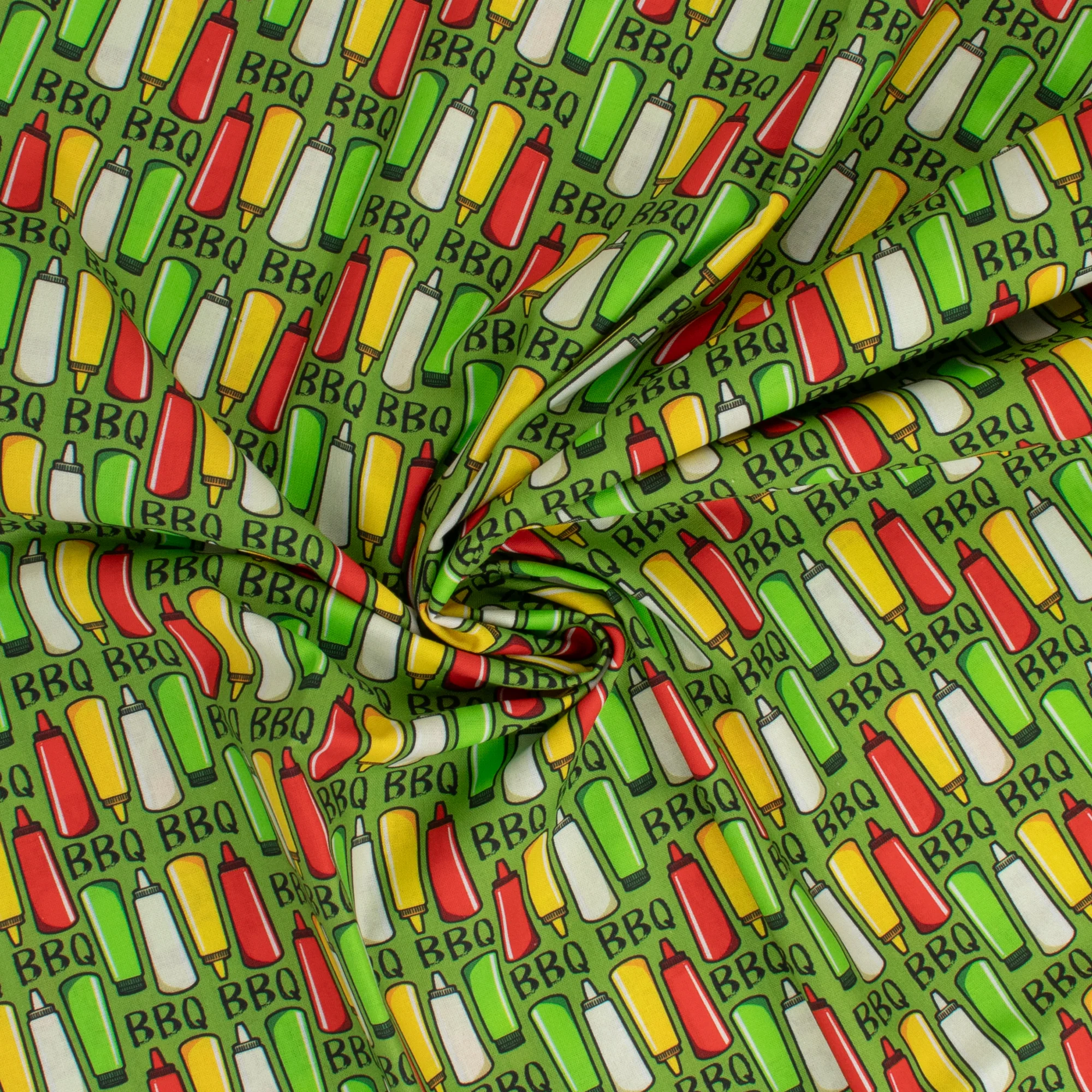 Digital Printed Cotton - BACKYARD BBQ - 005 - Green - Image 2