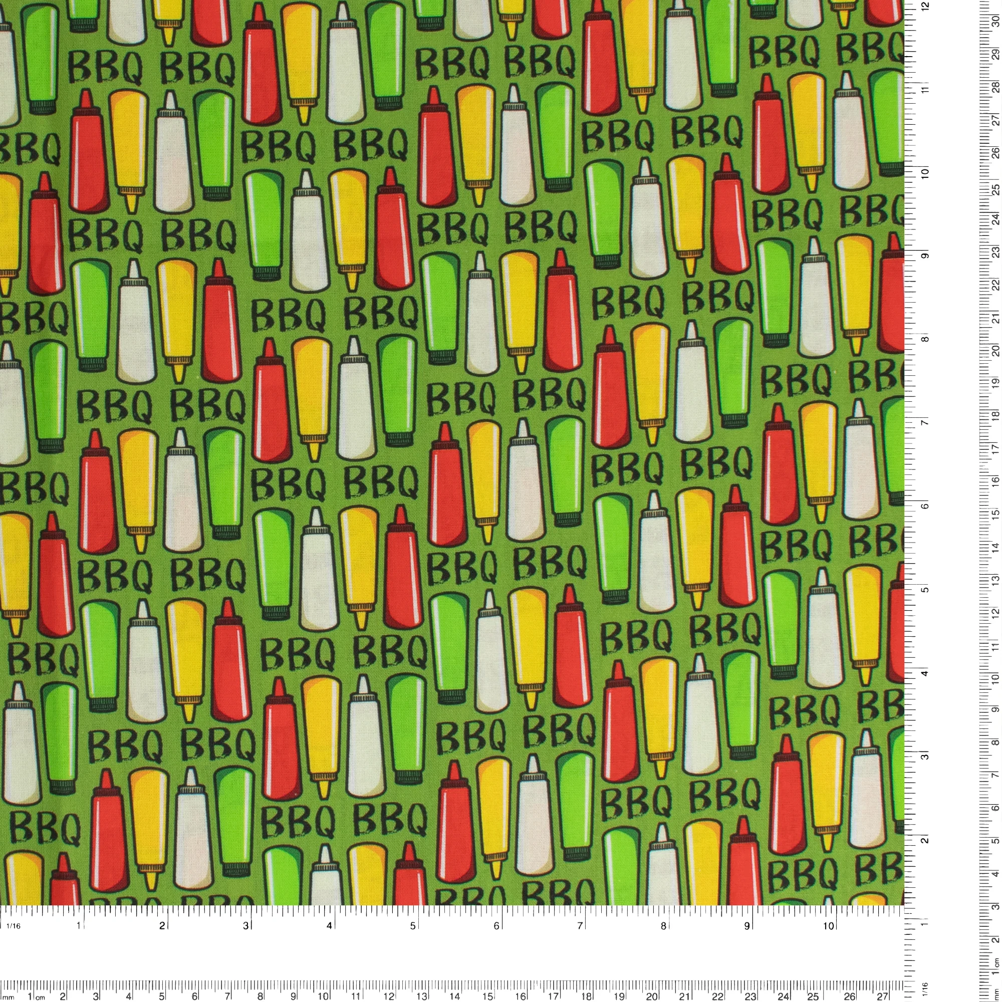 Digital Printed Cotton - BACKYARD BBQ - 005 - Green - Image 3