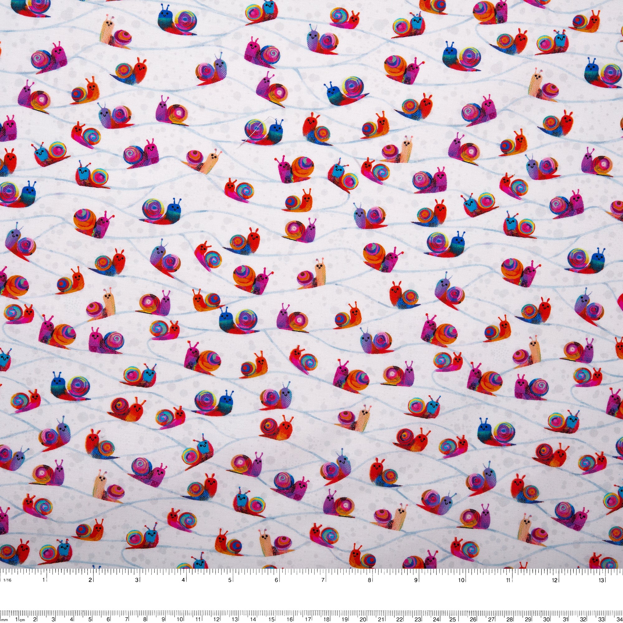 Digital Printed Cotton - CATSVILLE - Snails - White - Image 3