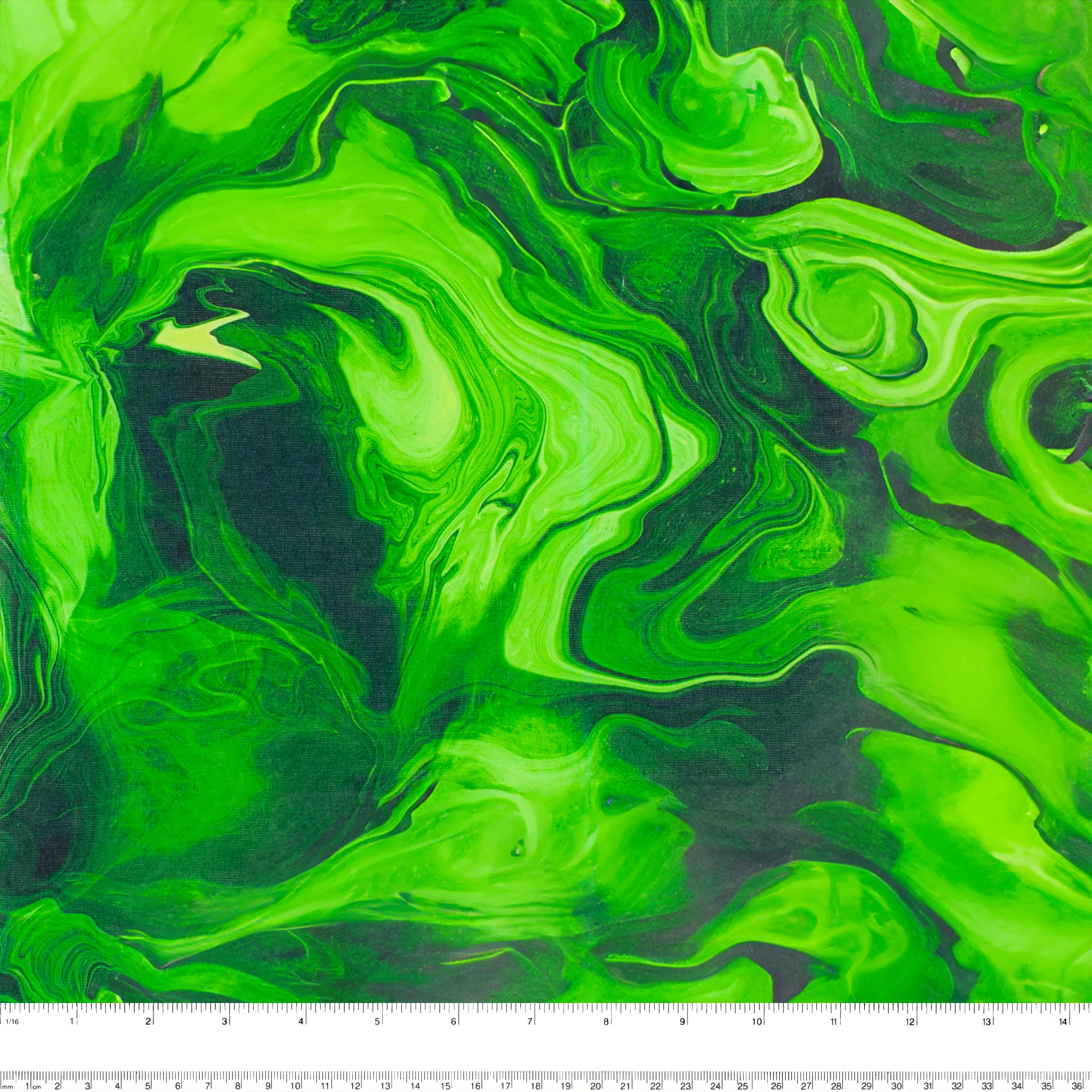 Digital Printed Cotton - MARBLE SWIRL - Green - Image 3