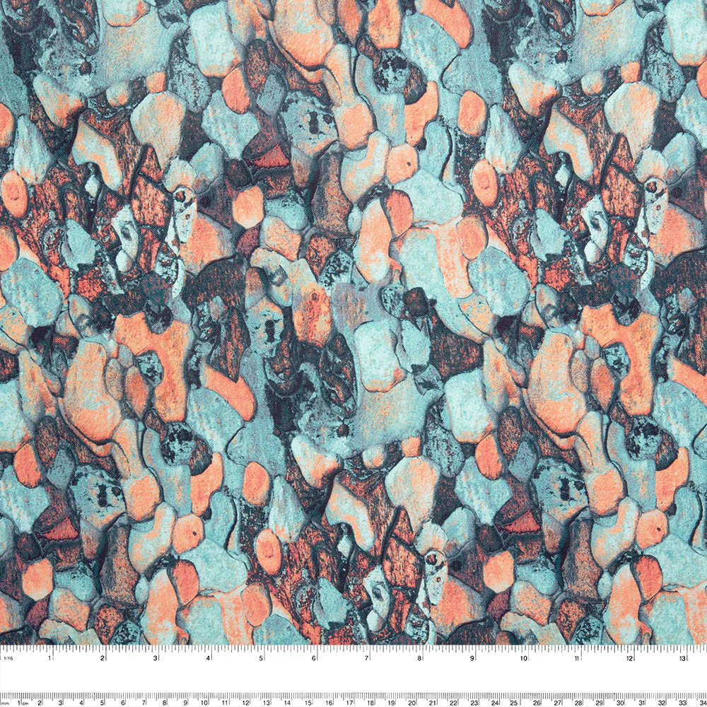 Digital Printed Cotton - NATURAL BEAUTIES - Abstracts - Aqua - Image 2