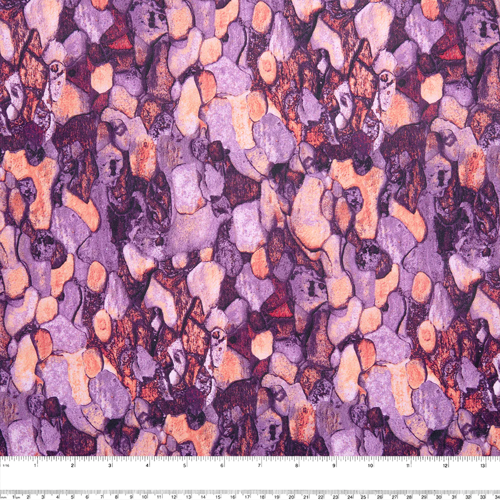 Digital Printed Cotton - NATURAL BEAUTIES - Abstracts - Purple - Image 2