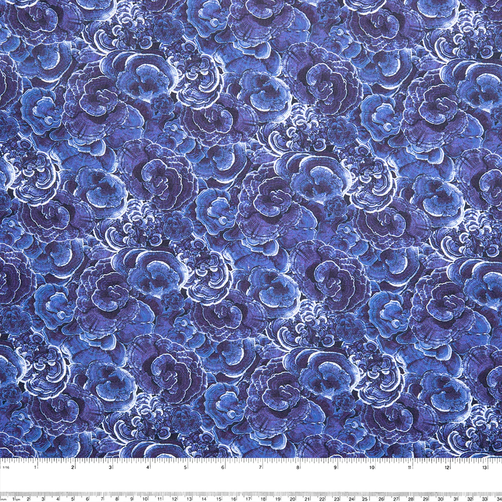Digital Printed Cotton - NATURAL BEAUTIES - Bark - Blue - Image 2