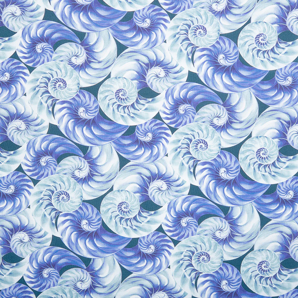 Digital Printed Cotton - NATURAL BEAUTIES - Eggshell - Blue