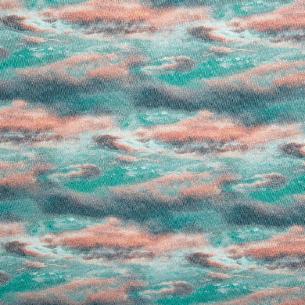Digital Printed Cotton - NATURAL BEAUTIES - Sky - Green