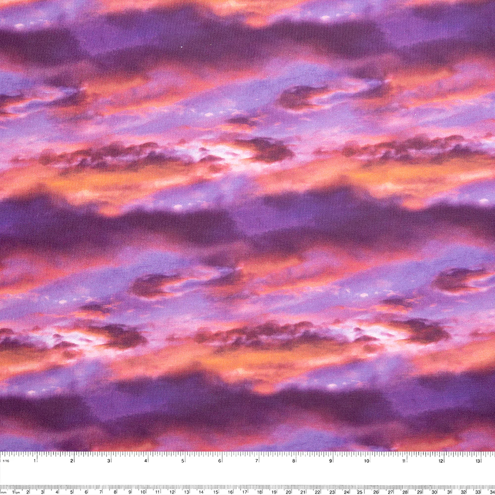 Digital Printed Cotton - NATURAL BEAUTIES - Sky - Purple - Image 2