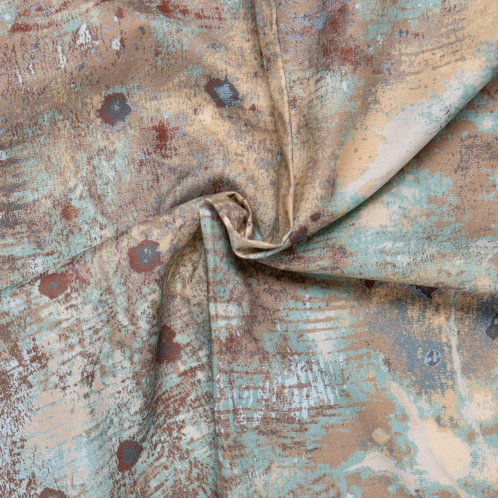 Digital Printed Cotton - SPOTTED GRAFFITI - Splash - Brown - Image 2