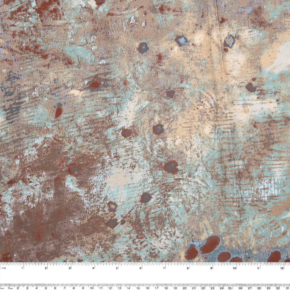 Digital Printed Cotton - SPOTTED GRAFFITI - Splash - Brown - Image 3