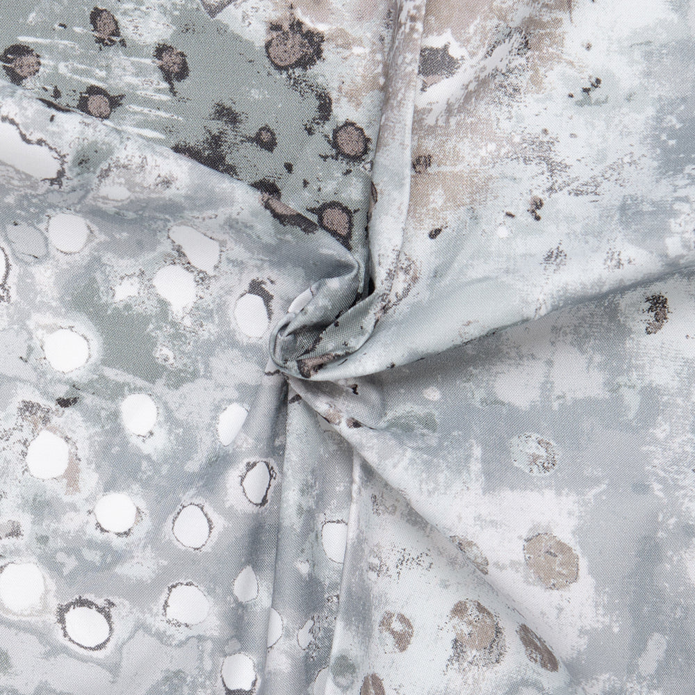 Digital Printed Cotton - SPOTTED GRAFFITI - Splash - Grey - Image 2