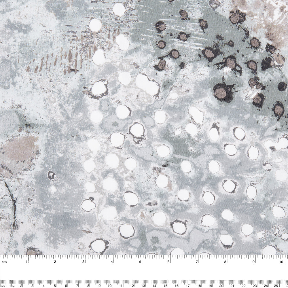 Digital Printed Cotton - SPOTTED GRAFFITI - Splash - Grey - Image 3