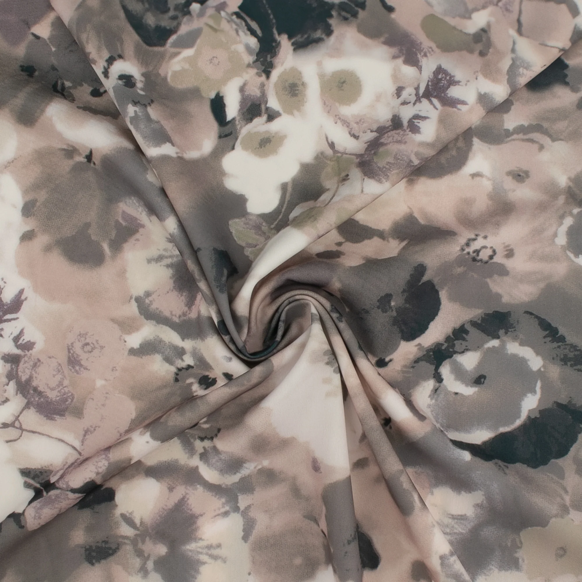 Digital Printed Matte Satin - GARDENIA - 003 - Grey - Image 2