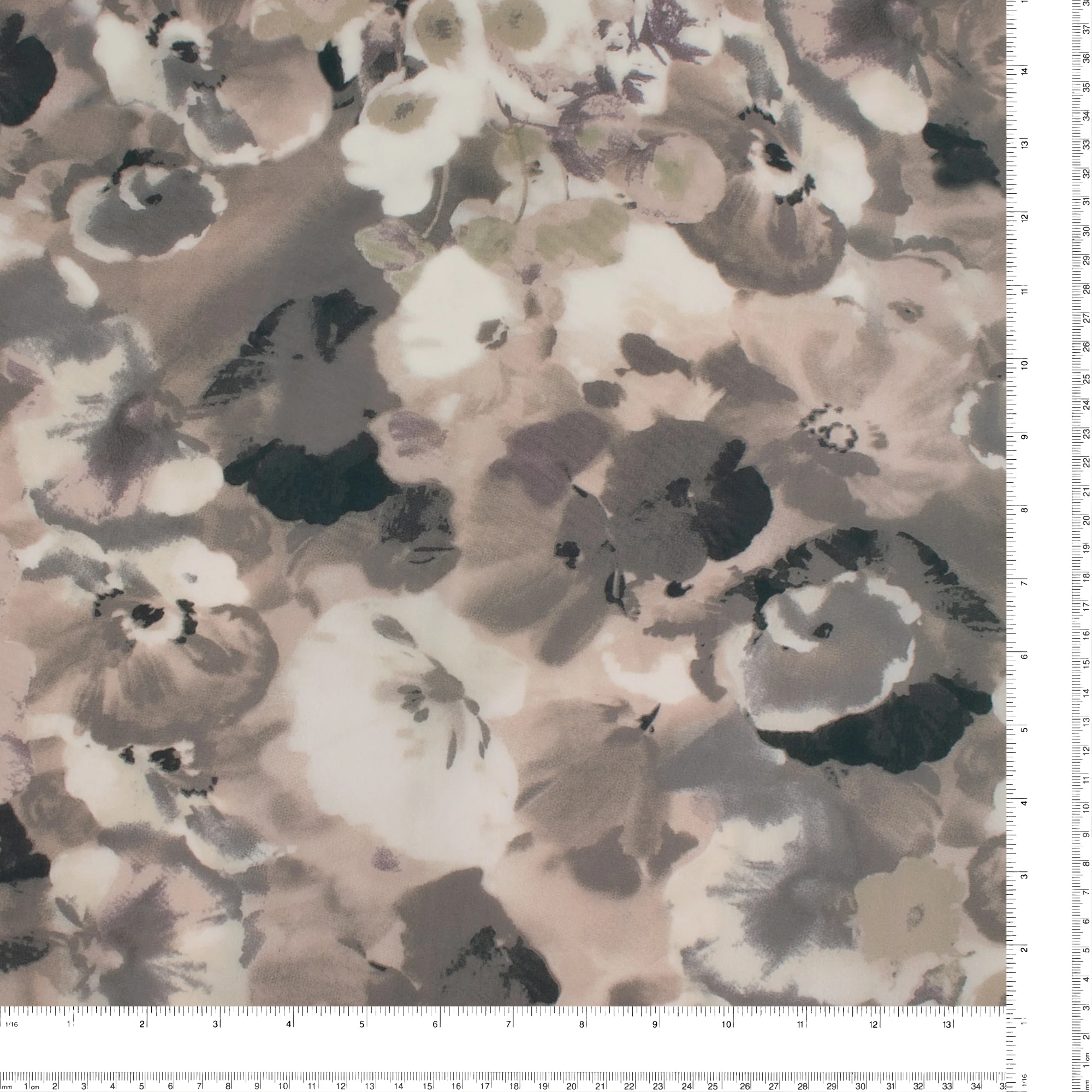 Digital Printed Matte Satin - GARDENIA - 003 - Grey - Image 3