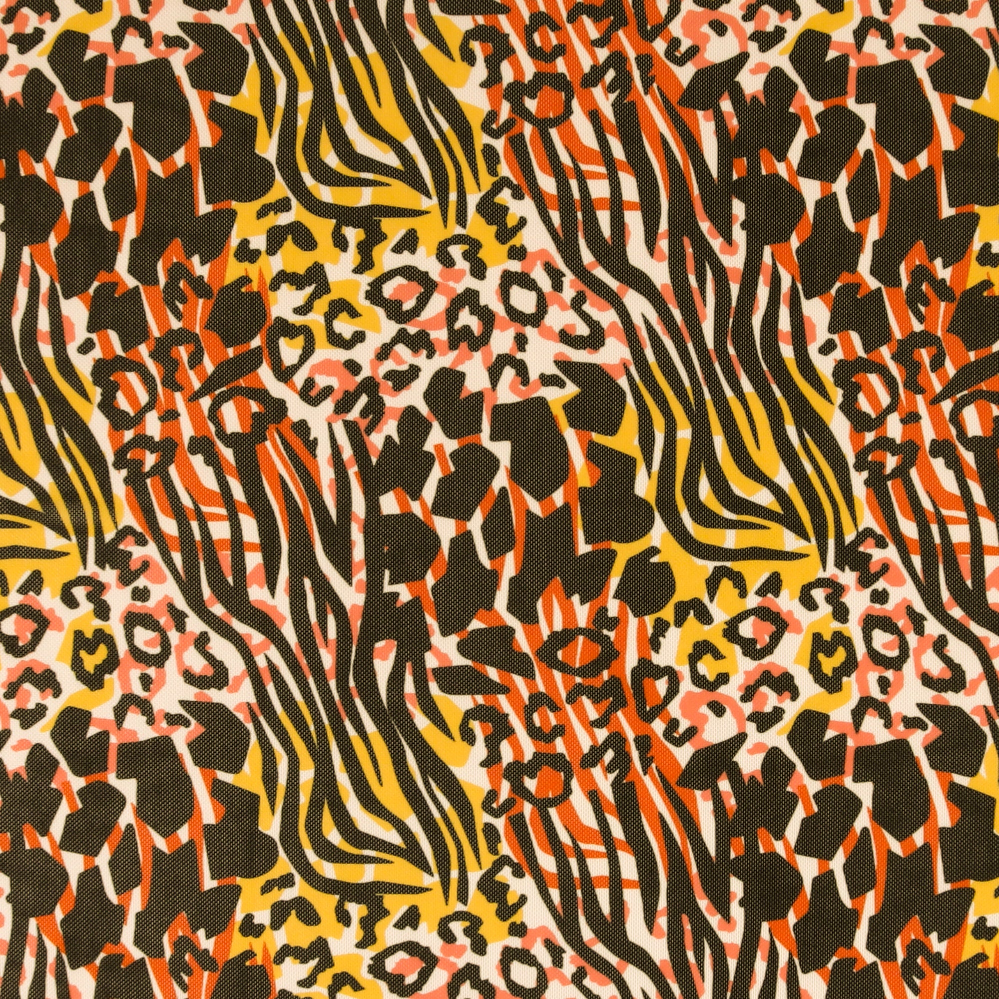 Digital Printed Mesh - OLIVIA - 003 - Gold/Black/Brick