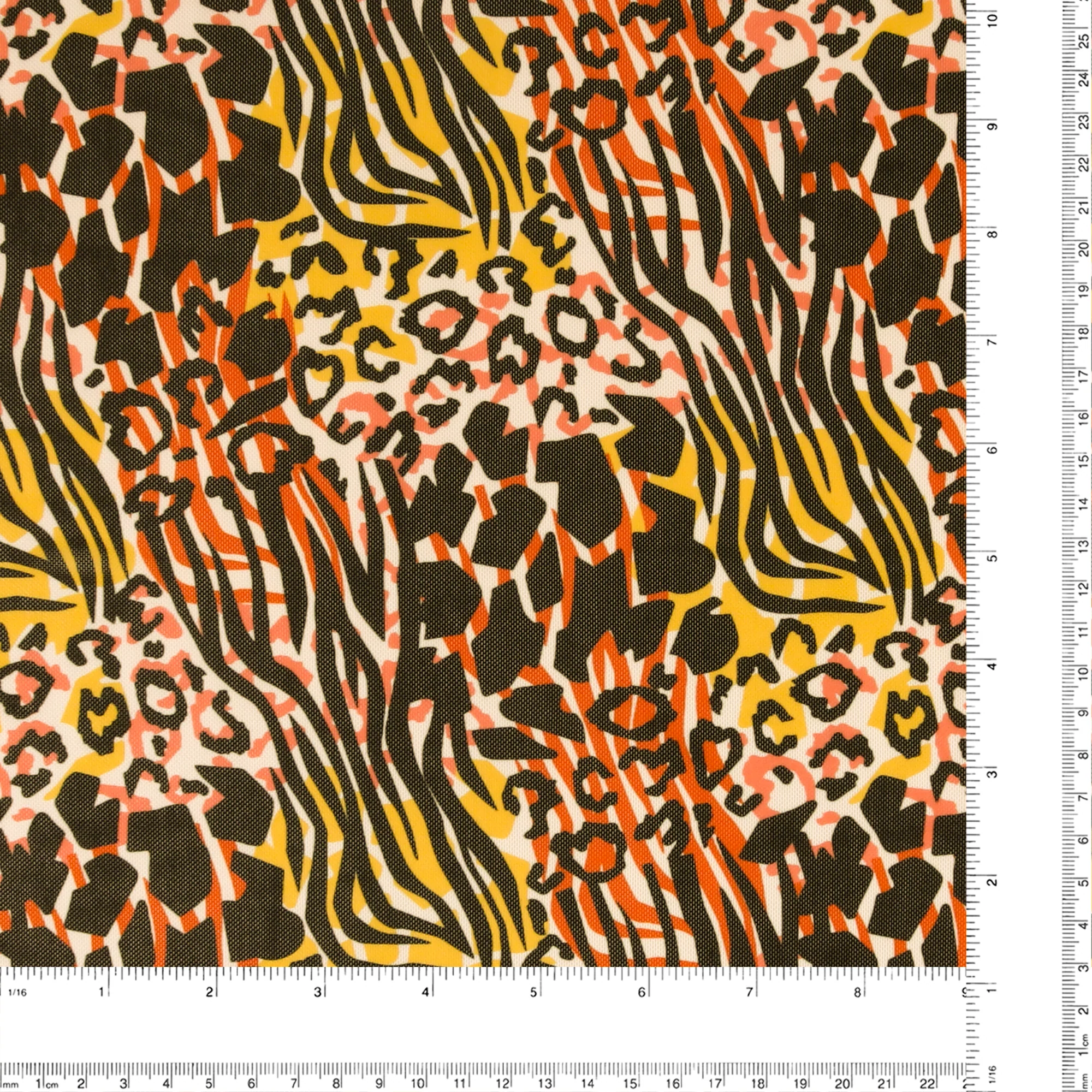 Digital Printed Mesh - OLIVIA - 003 - Gold/Black/Brick - Image 3