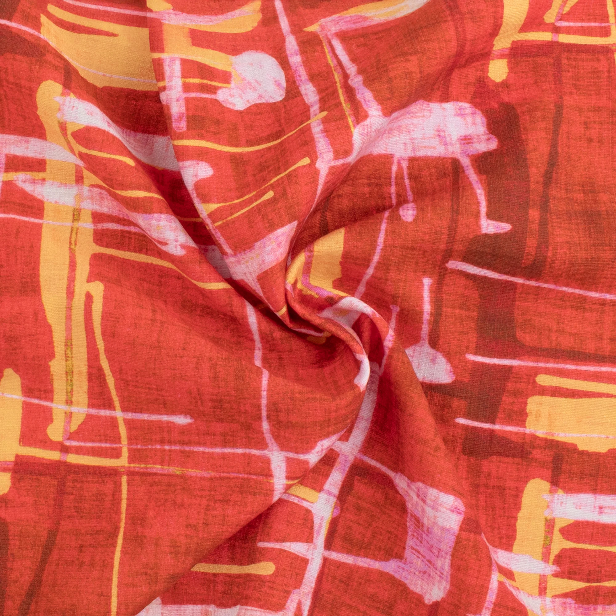 Digital Printed Rayon Nylon Slub - BOREALIS - 014 - Red - Image 2