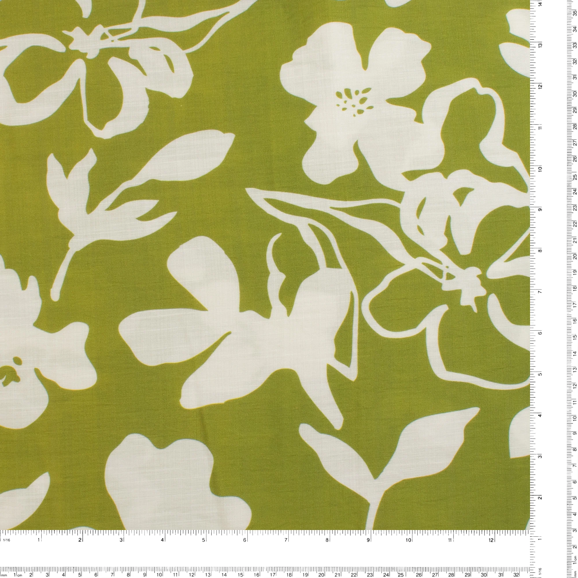 Digital Printed Rayon Nylon Slub - BOREALIS - 016 - Olive - Image 3