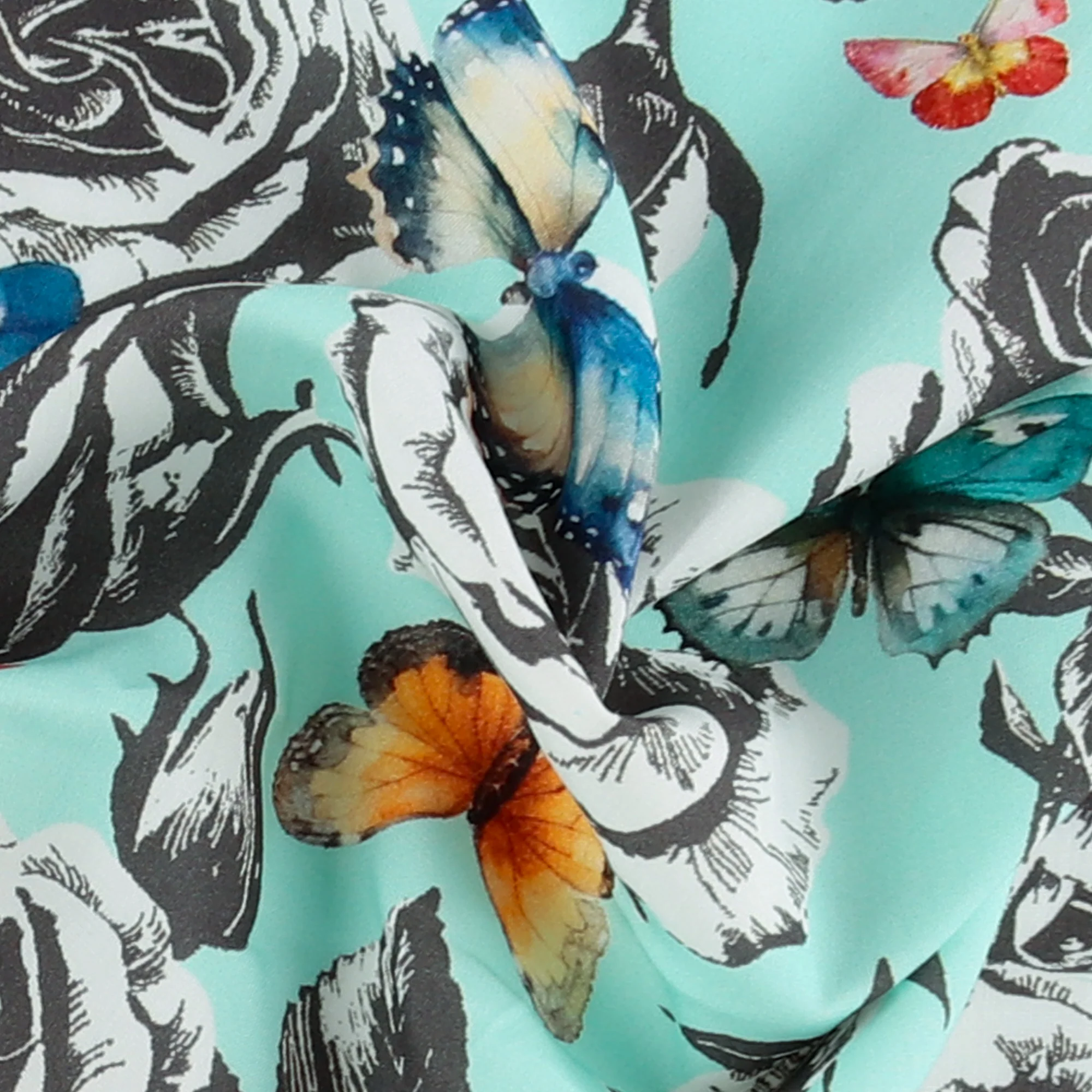 Digital Printed Rayon Poplin - OLIVIA - 005 - Seafoam - Image 2