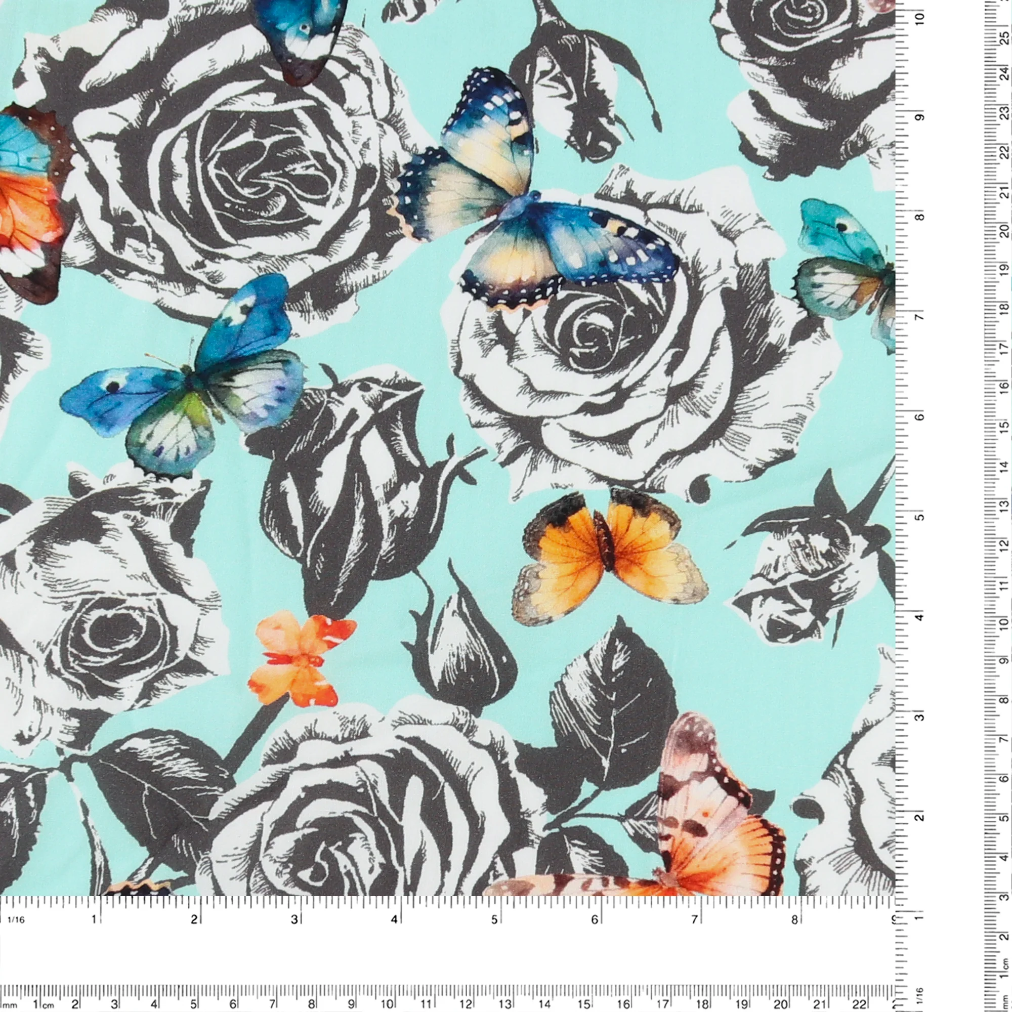 Digital Printed Rayon Poplin - OLIVIA - 005 - Seafoam - Image 3