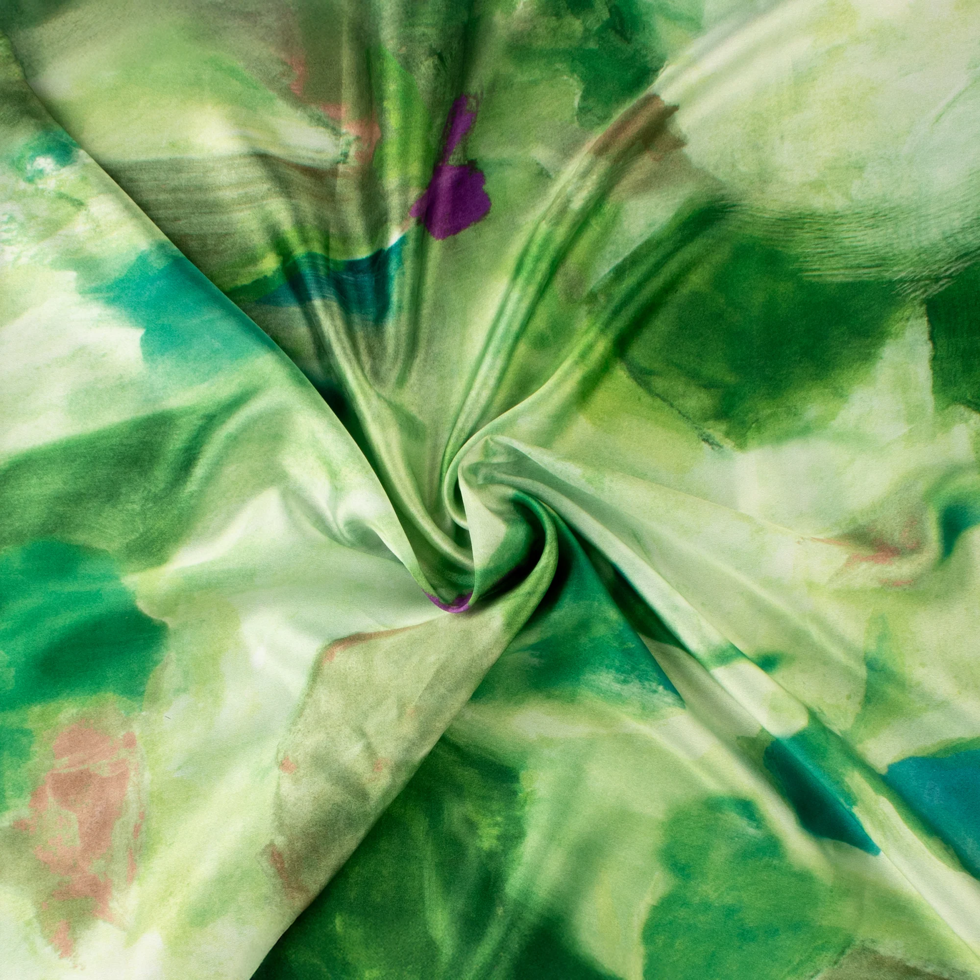 Digital Printed Satin - GEMINI - 007 - Green - Image 2