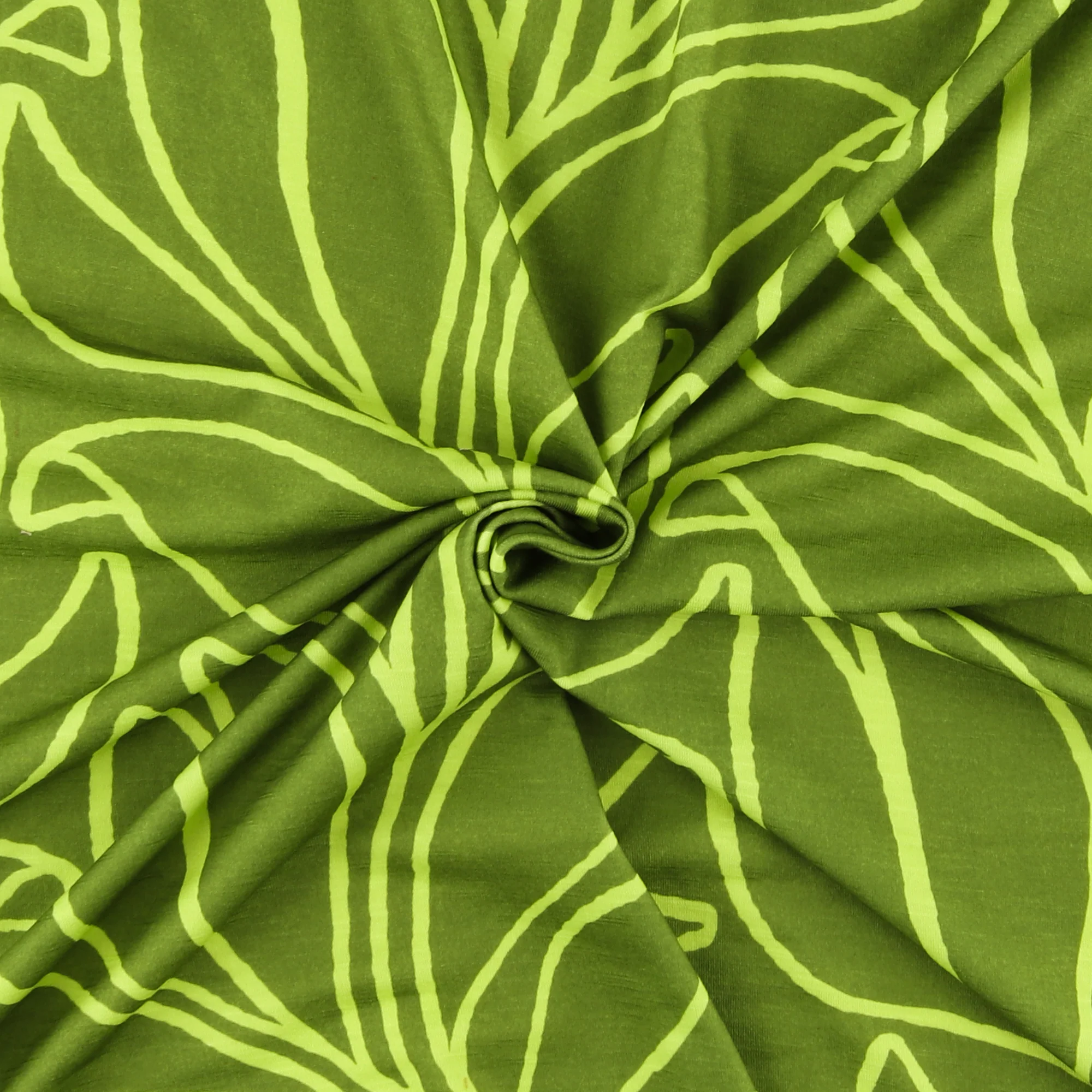 Digital Printed Slub Knit - MATILDA - 005 - Green - Image 2