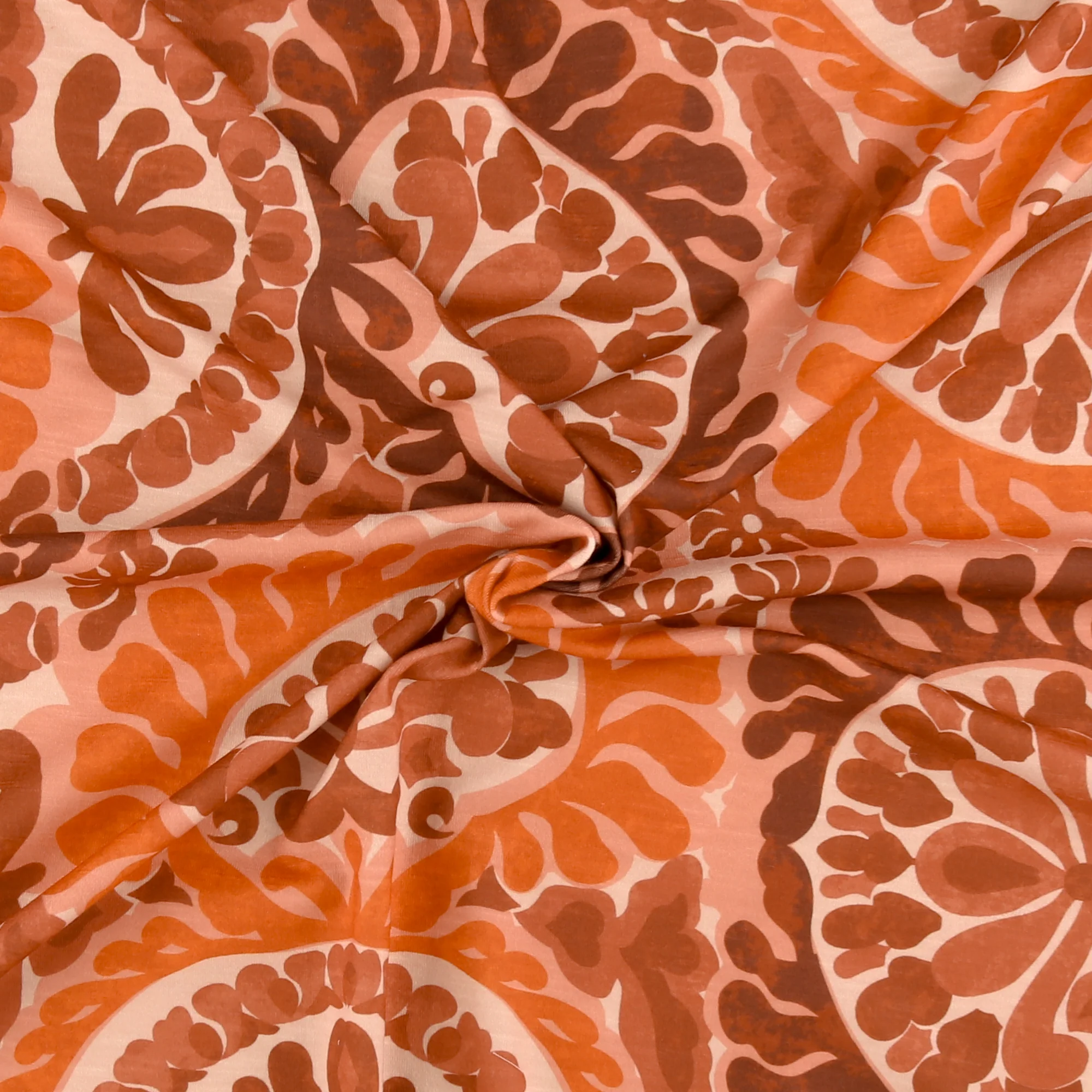 Digital Printed Slub Knit - MATILDA - 010 - Burnt Orange - Image 2