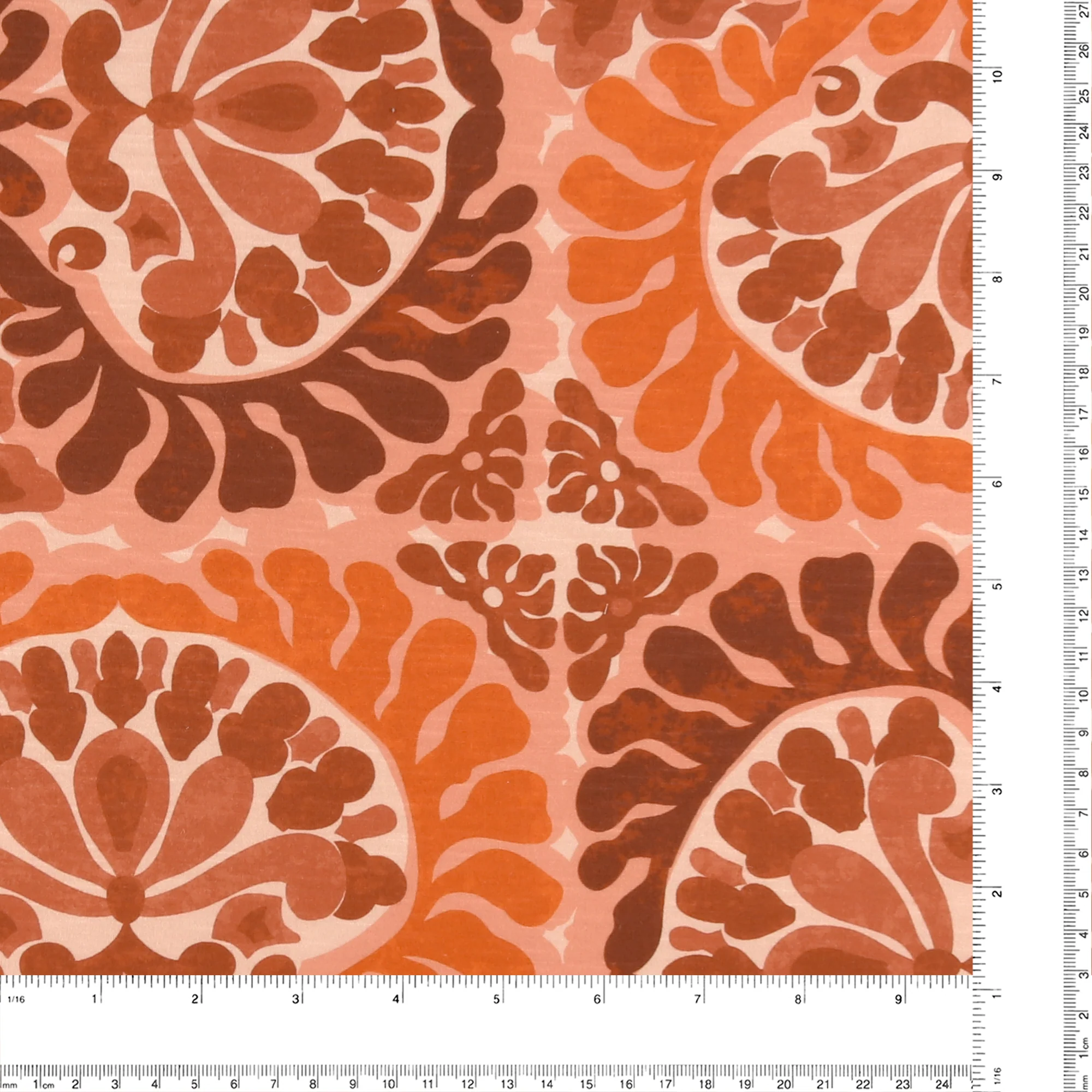 Digital Printed Slub Knit - MATILDA - 010 - Burnt Orange - Image 3
