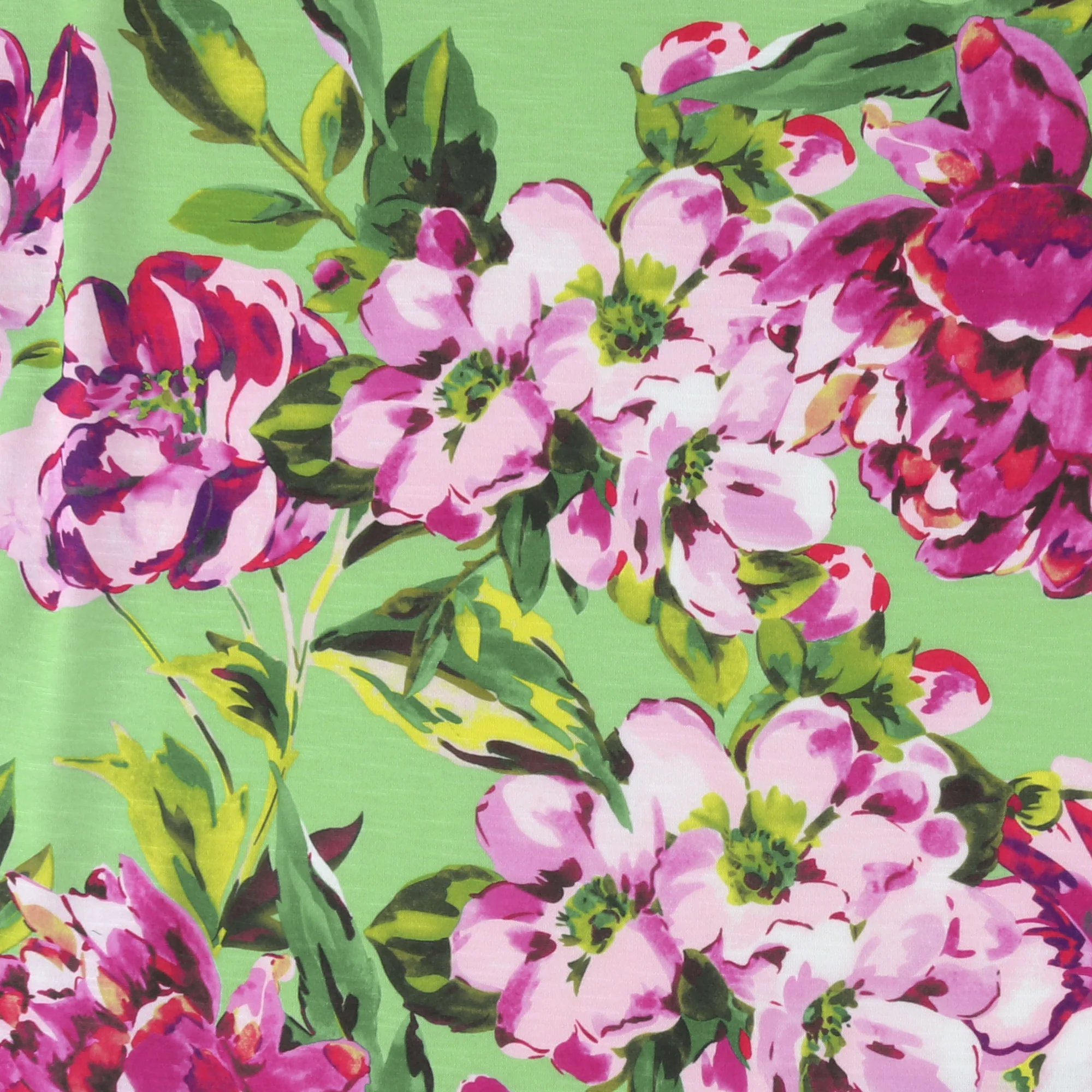 Digital Printed Slub Knit - MATILDA - 013 - Lime