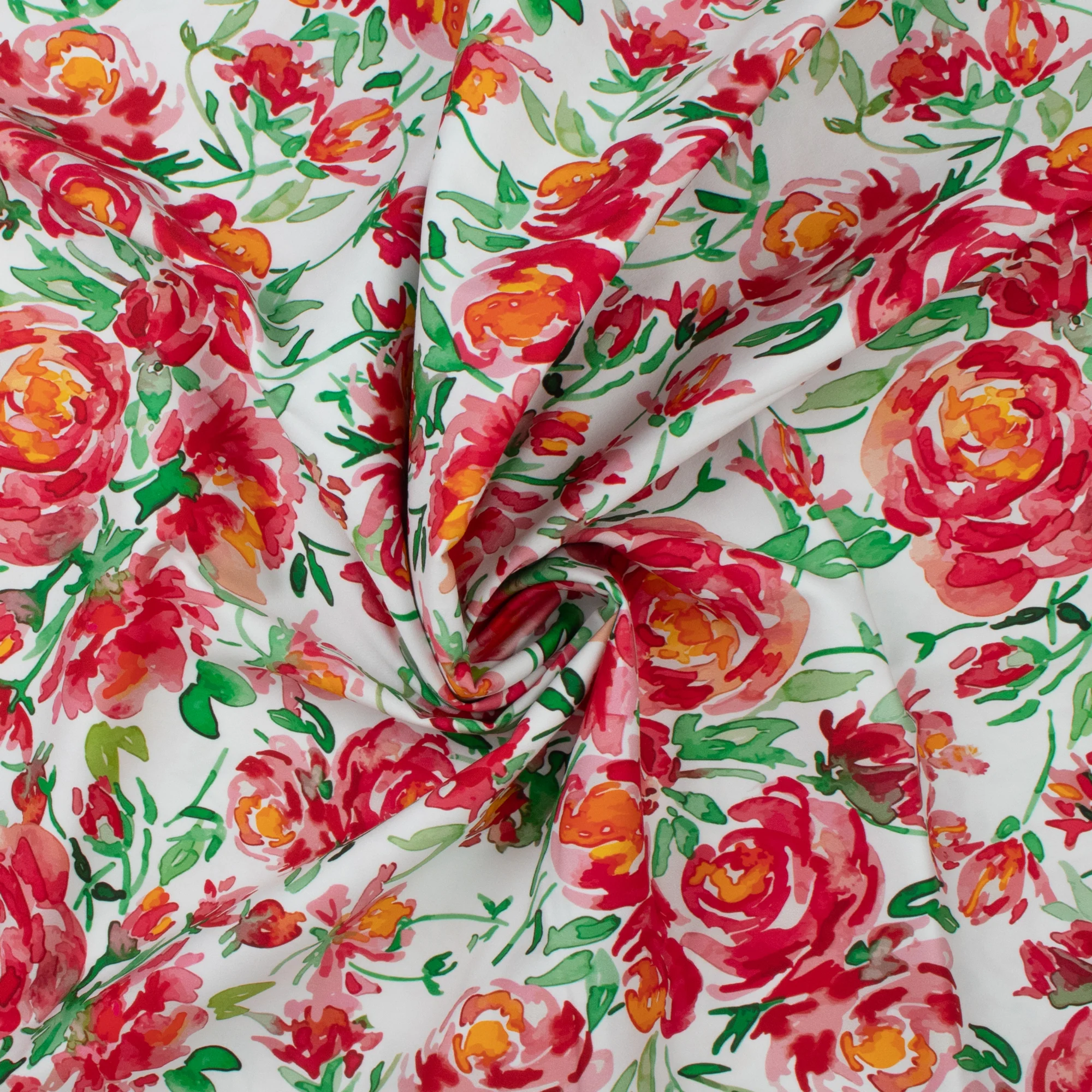 Digital Printed Stetch Cotton Sateen - ST-TROPEZ - 004 - Cherry - Image 2