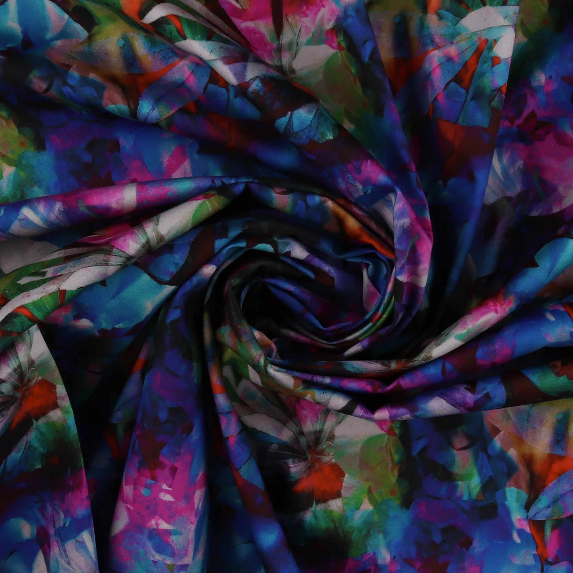 Digital Printed Stetch Cotton Sateen - ST-TROPEZ - 006 - Blue - Image 2