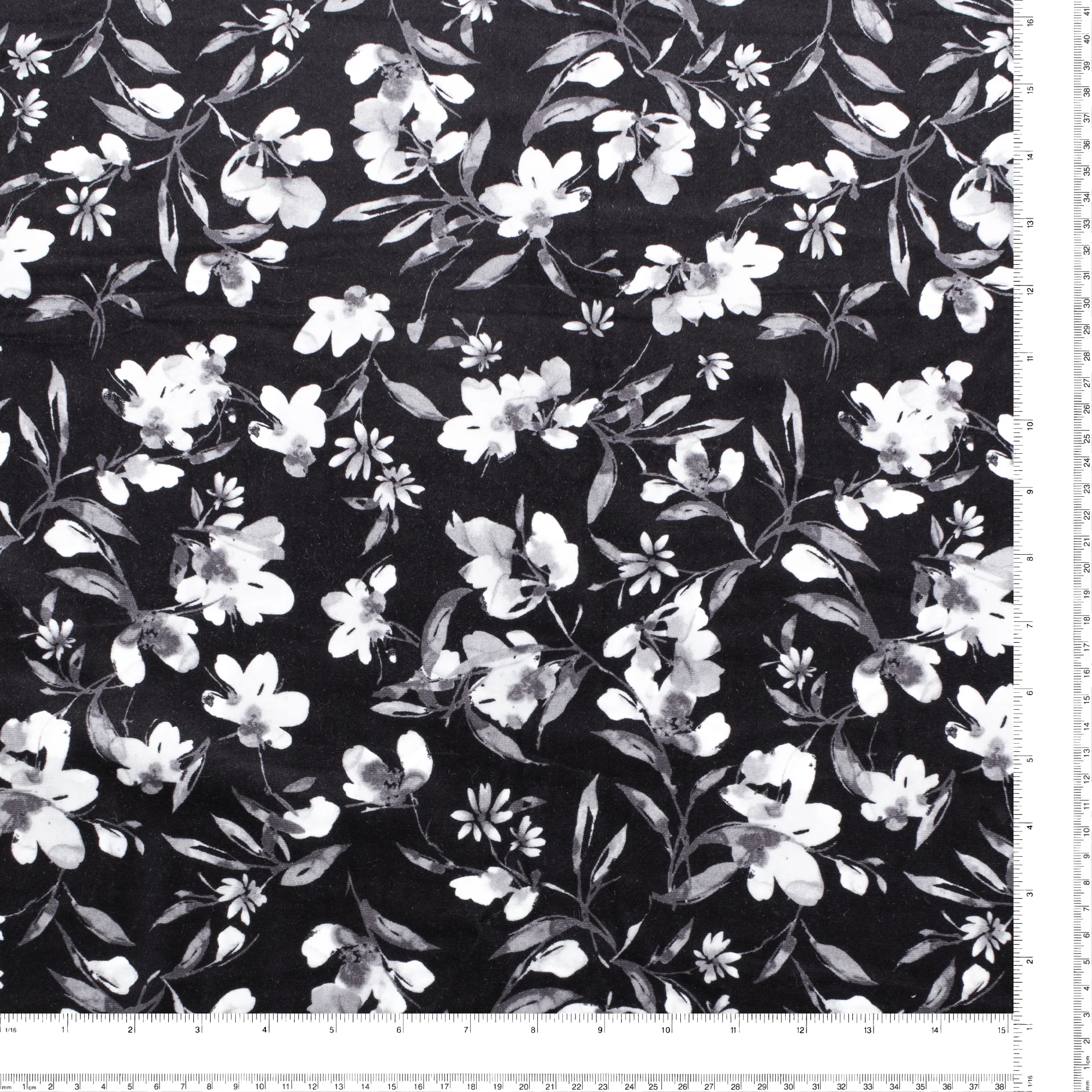 Digital Printed Stretch Velvet - GLAM - 002 - Black - Image 3