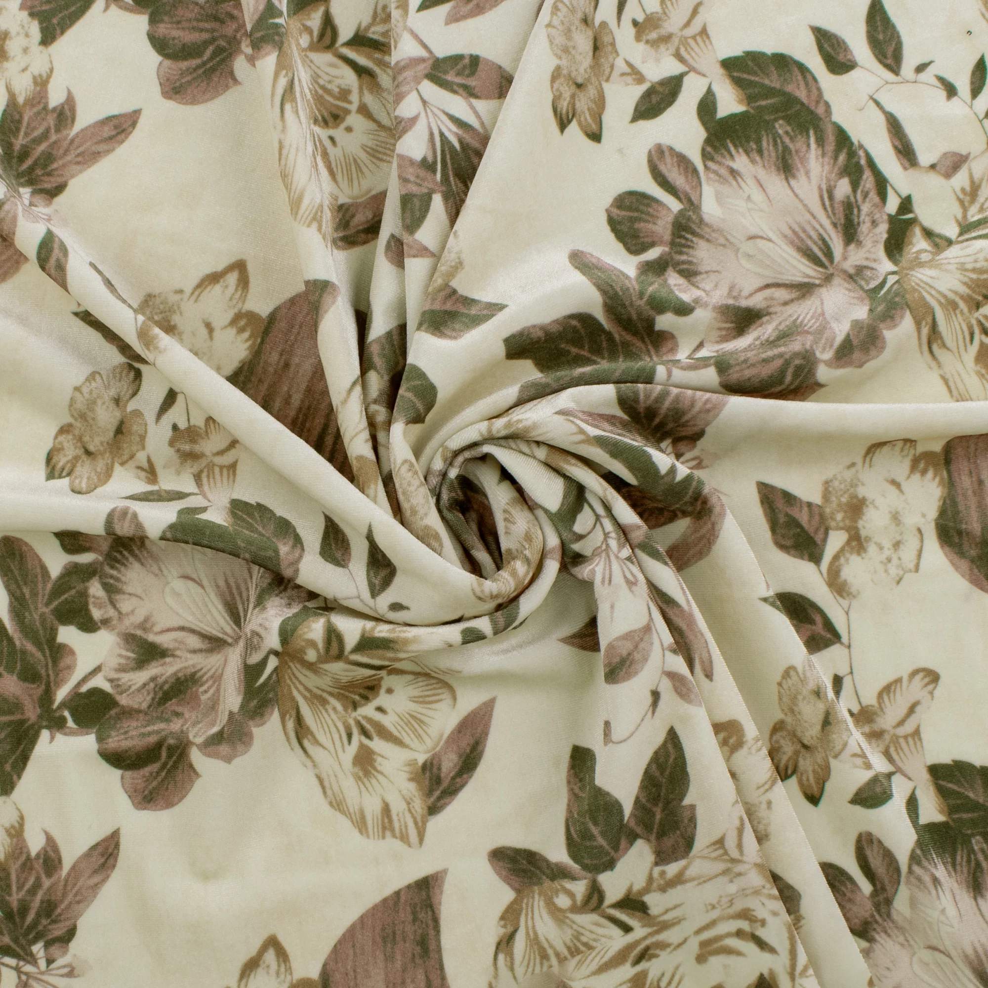 Digital Printed Stretch Velvet - GLAM - 004 - Vanilla - Image 2