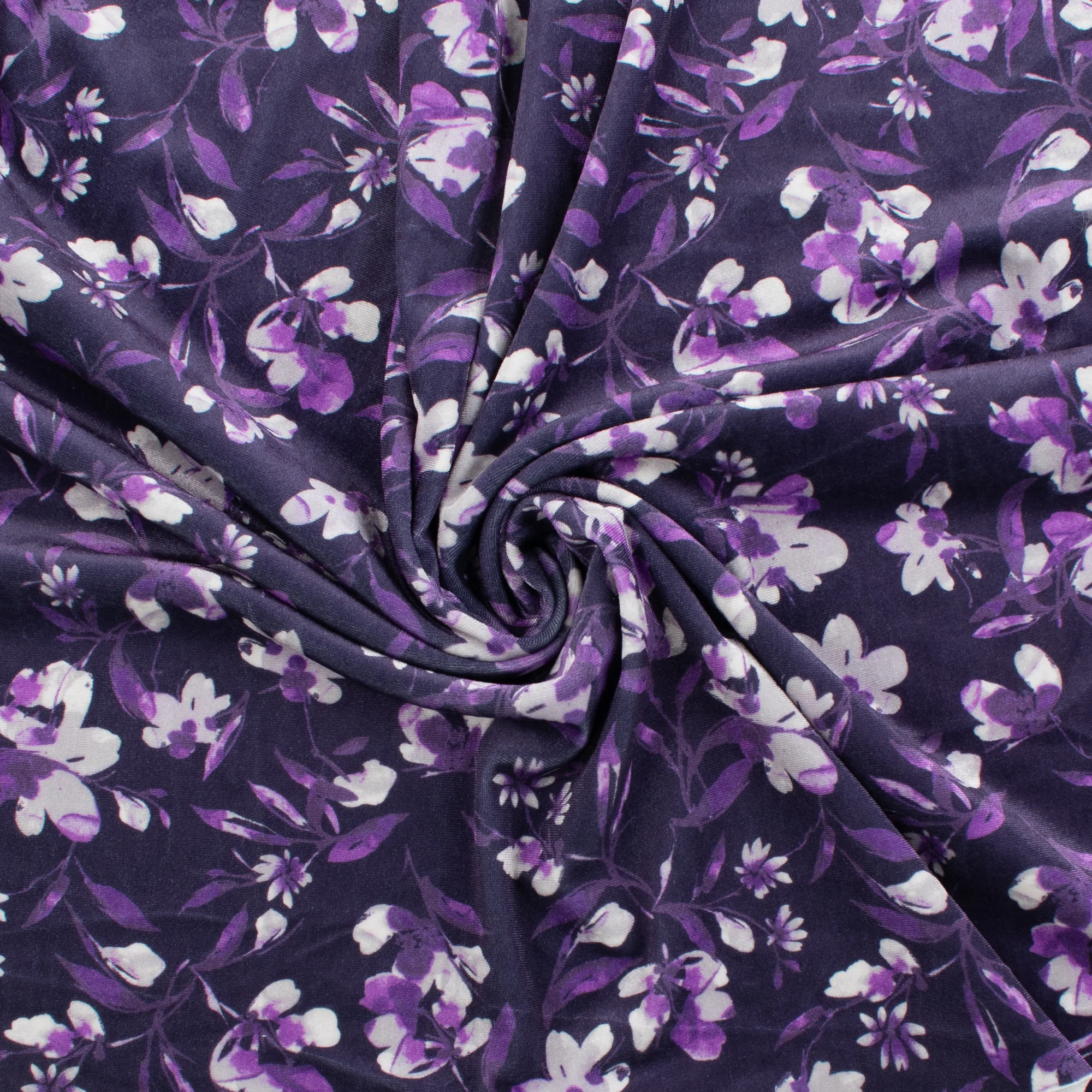 Digital Printed Stretch Velvet - GLAM - 005 - Purple - Image 2