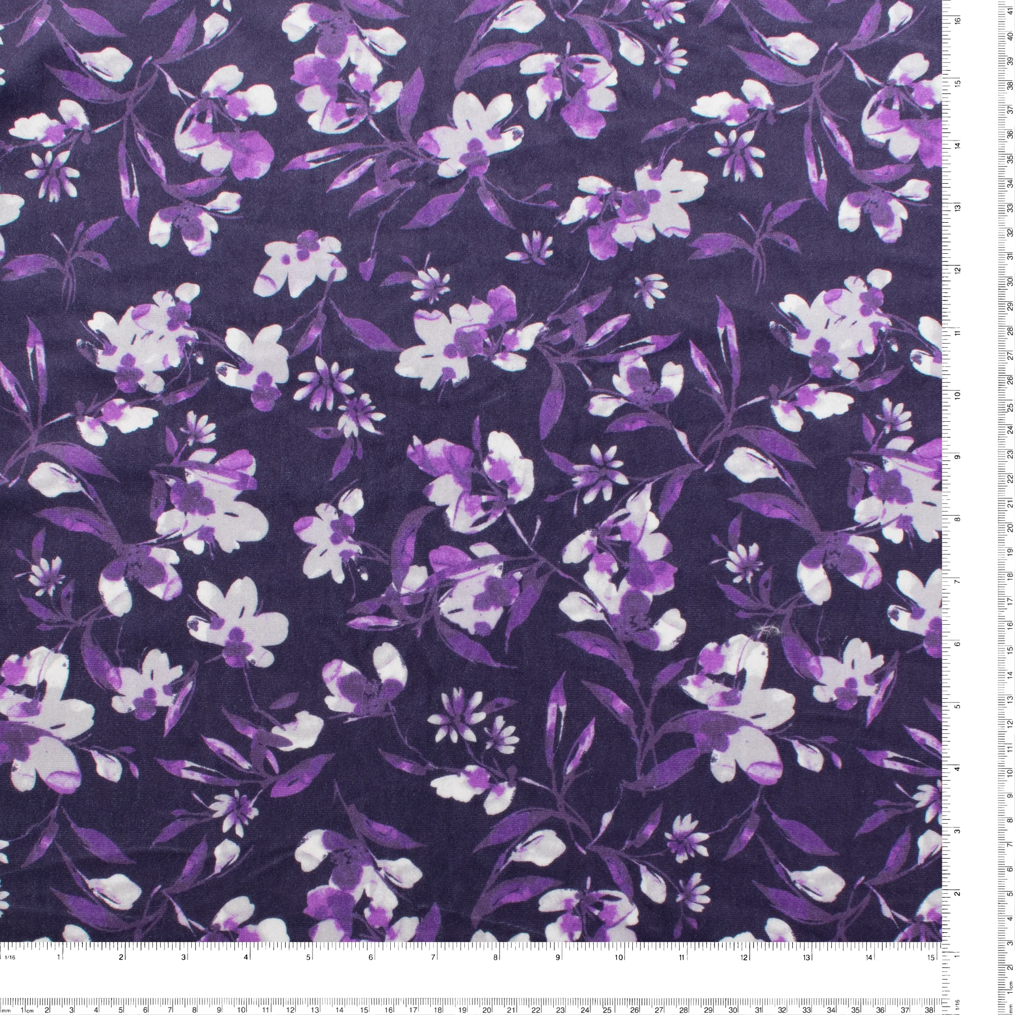 Digital Printed Stretch Velvet - GLAM - 005 - Purple - Image 3