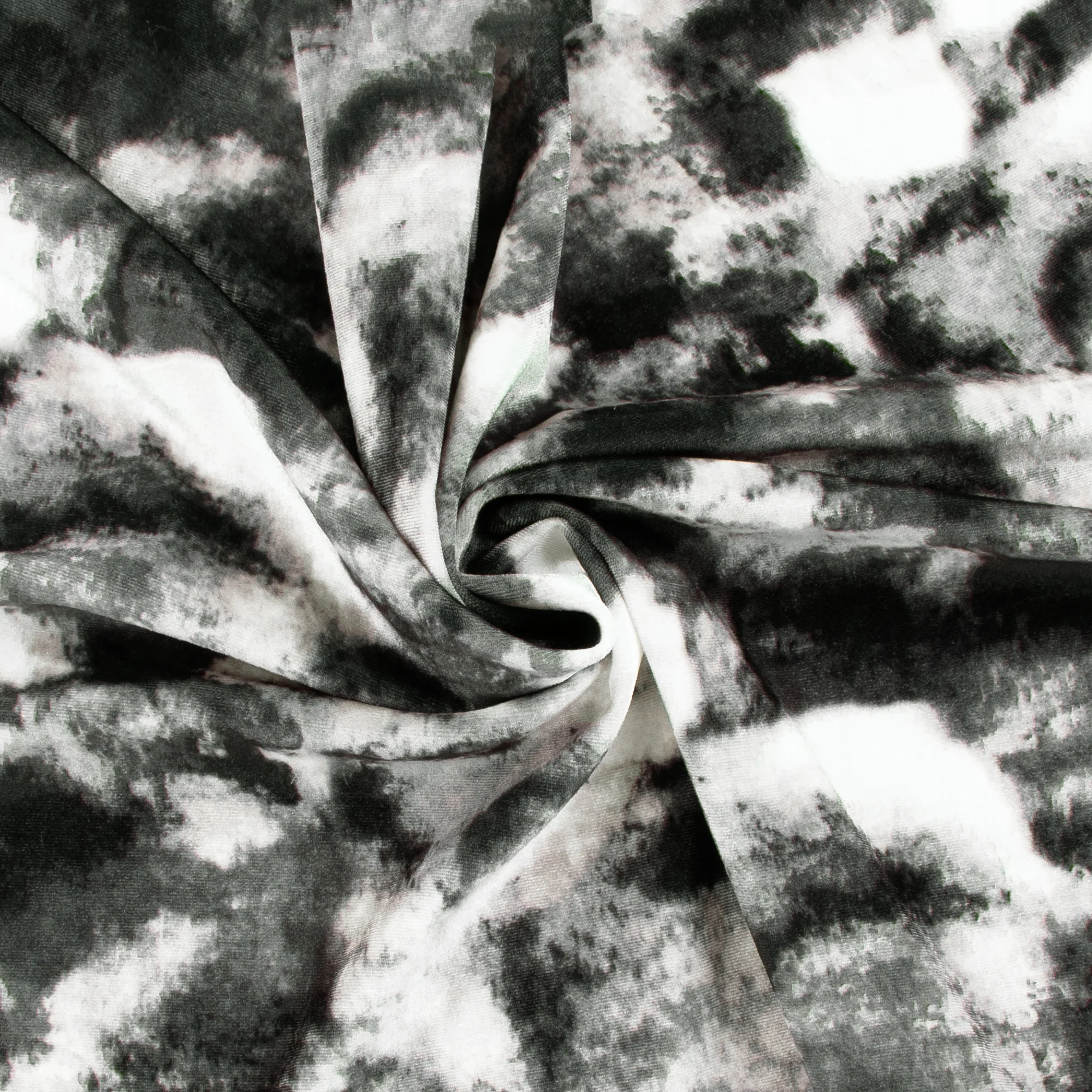 Digital Printed Stretch Velvet - GLAM - 006 - Grey - Image 2