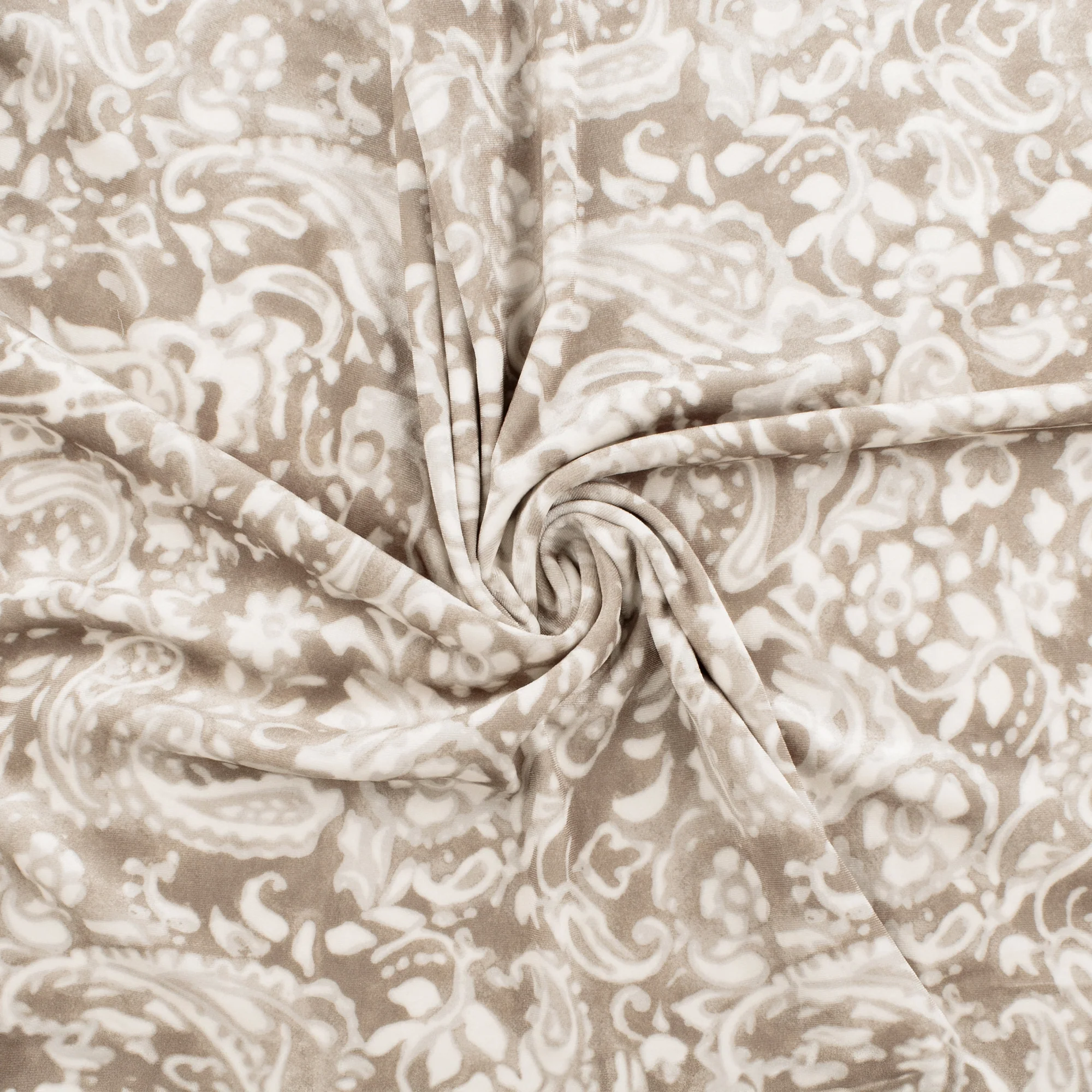 Digital Printed Stretch Velvet - GLAM - 007 - Taupe - Image 2