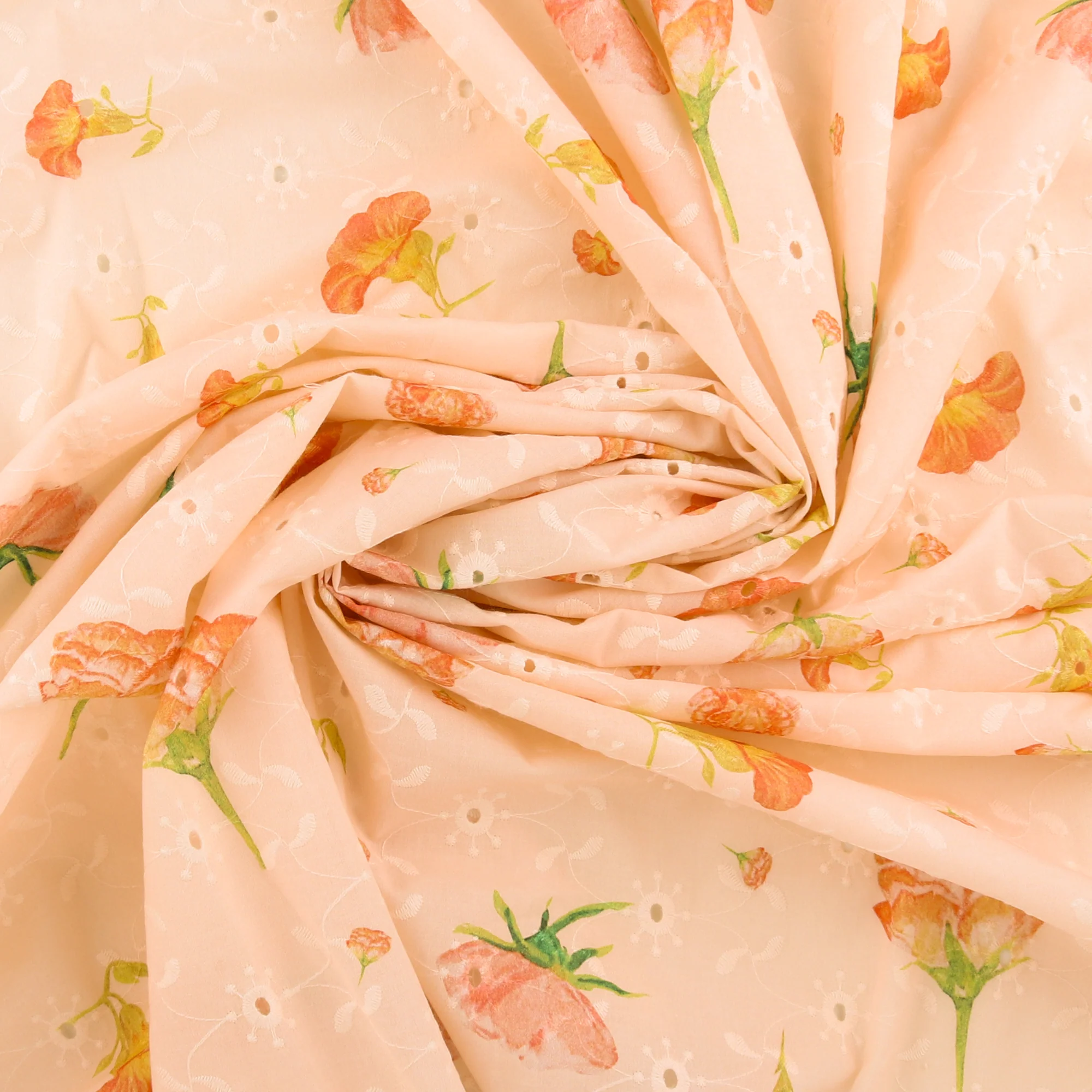 Digital Printed Voile - PASTEL - 001 - Coral - Image 2