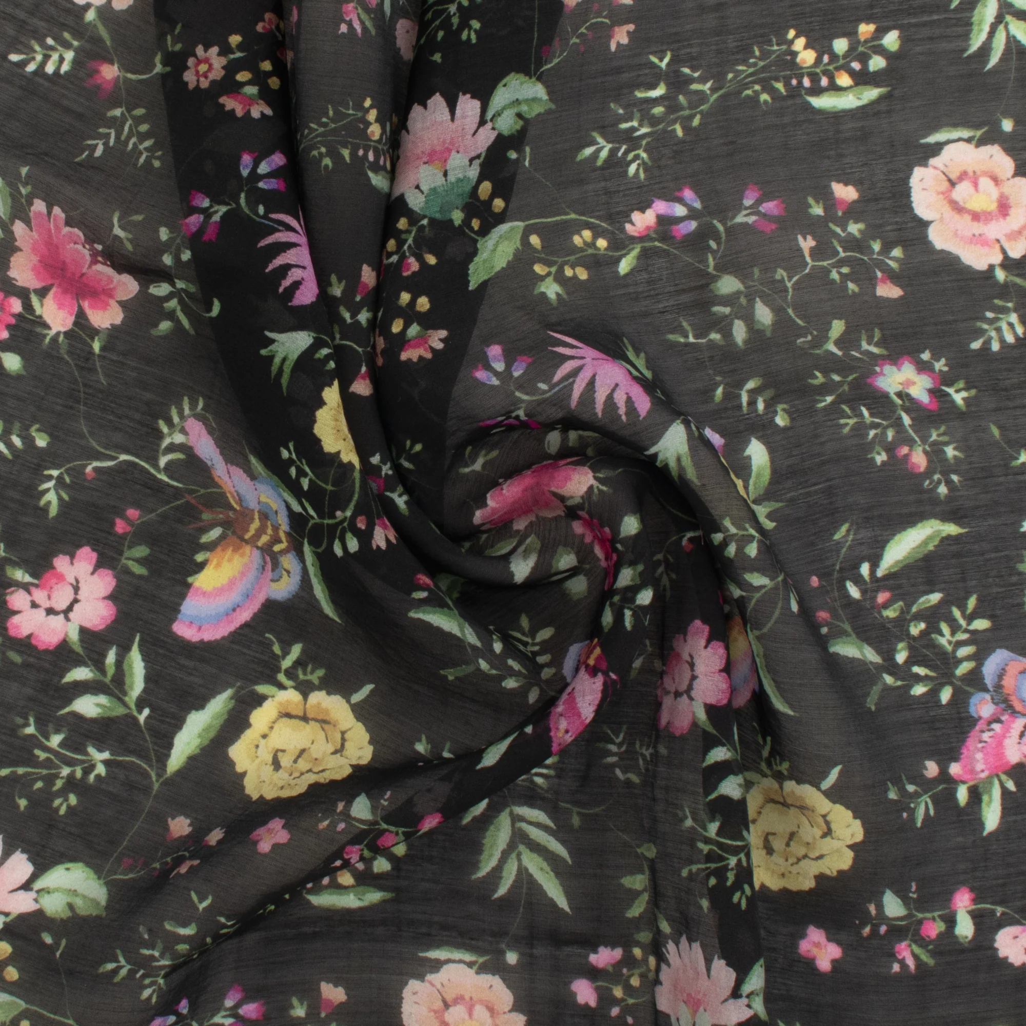 Digital Printed Voile - «TRINITY» - 004 - Black - Image 2
